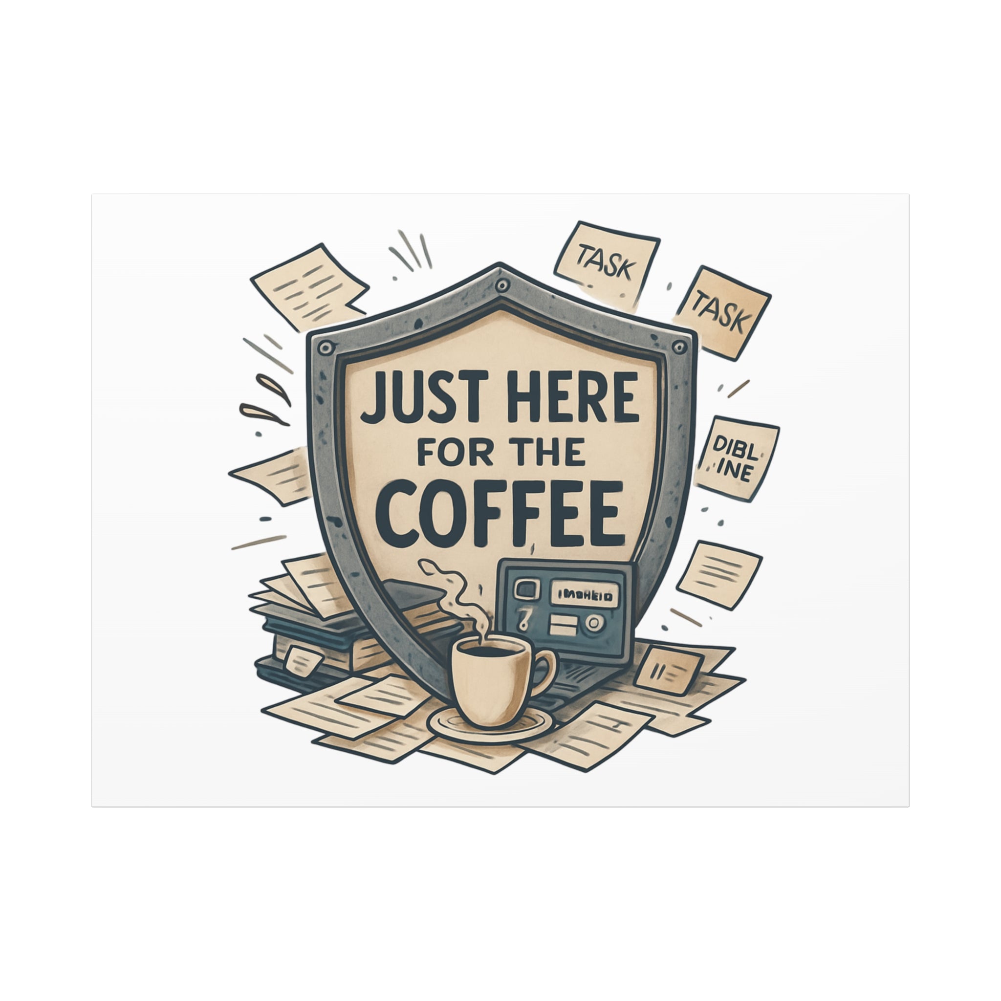 Just Here for the Coffee Canvas Wall Art — Funny Office Coffee Decor