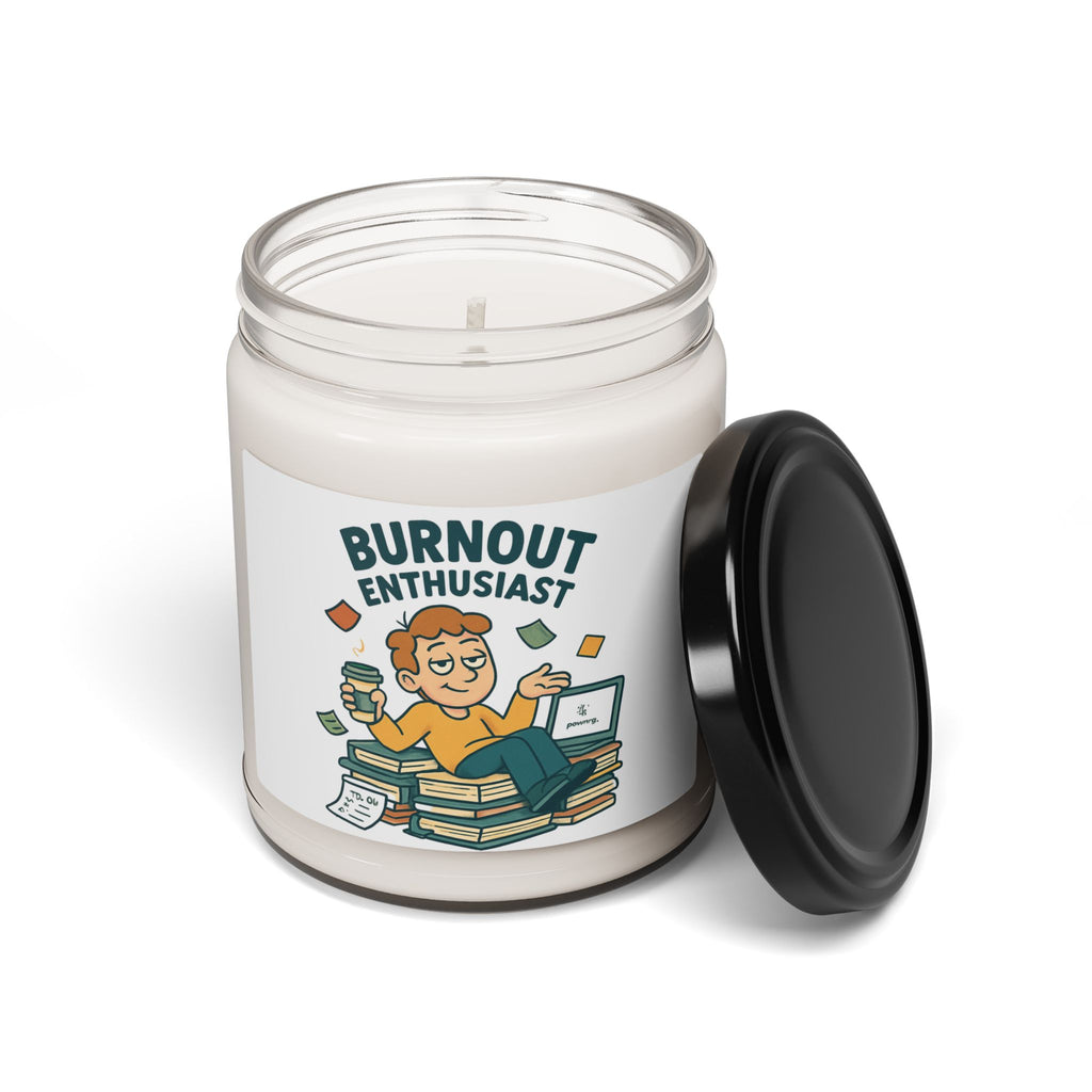 Soy Candle — "Burnout Enthusiast" Scented Jar Candle (9oz)