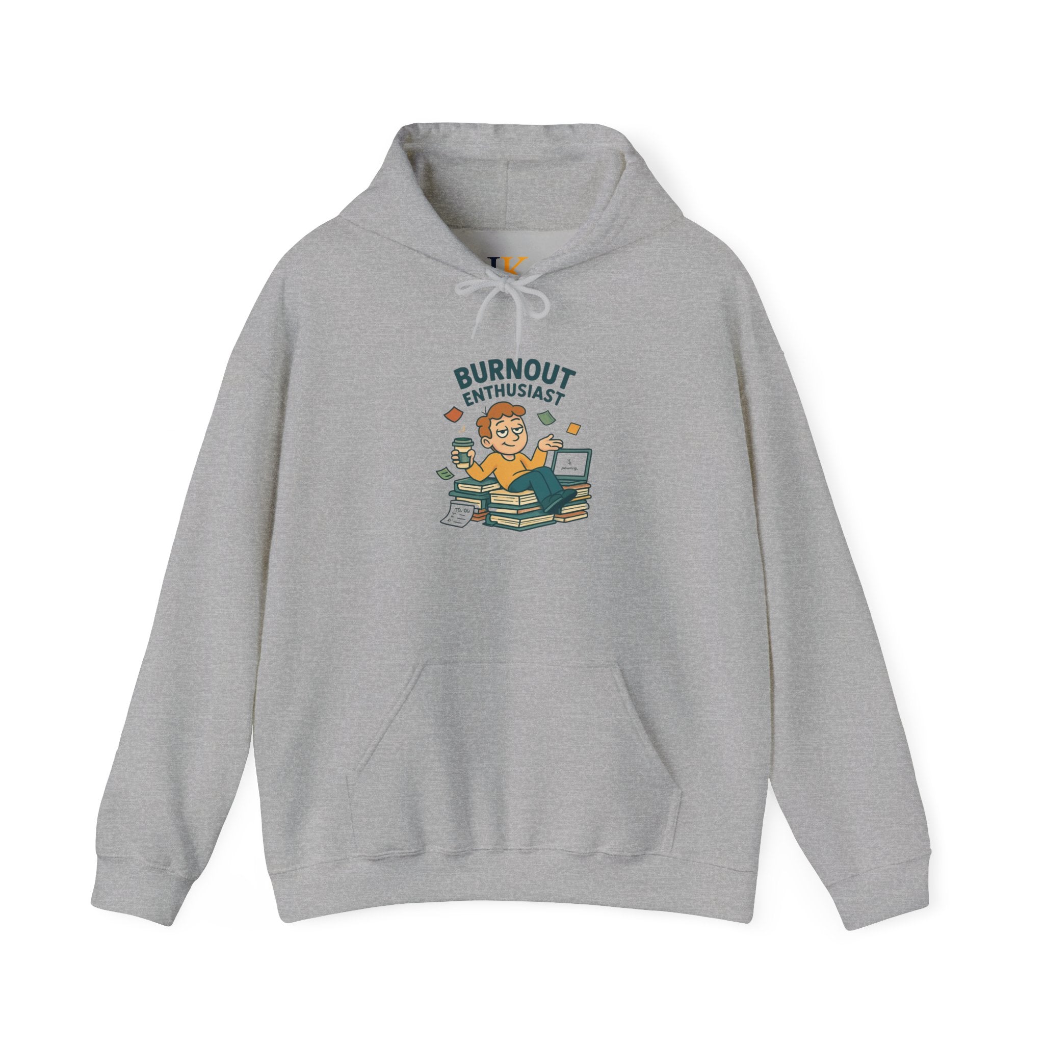 Burnout Enthusiast Hoodie — Funny Exhausted Worker Graphic Pullover