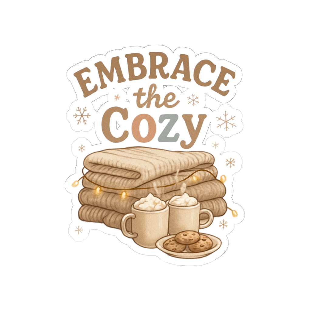 Cozy Hot Cocoa, Blankets & Cookies Kiss-Cut Sticker