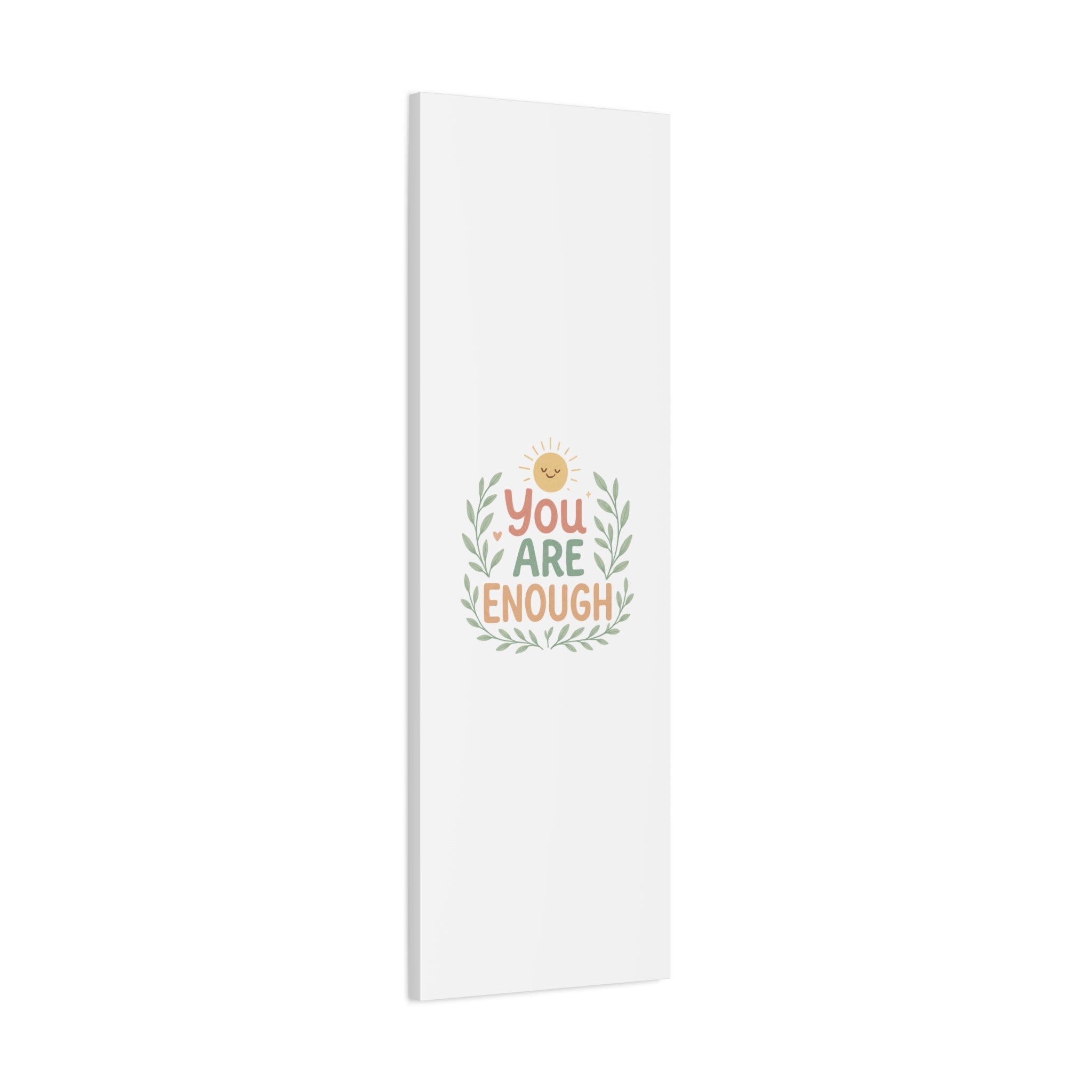 You Are Enough Canvas Wall Art — Positive Motivational Sun & Laurel Print