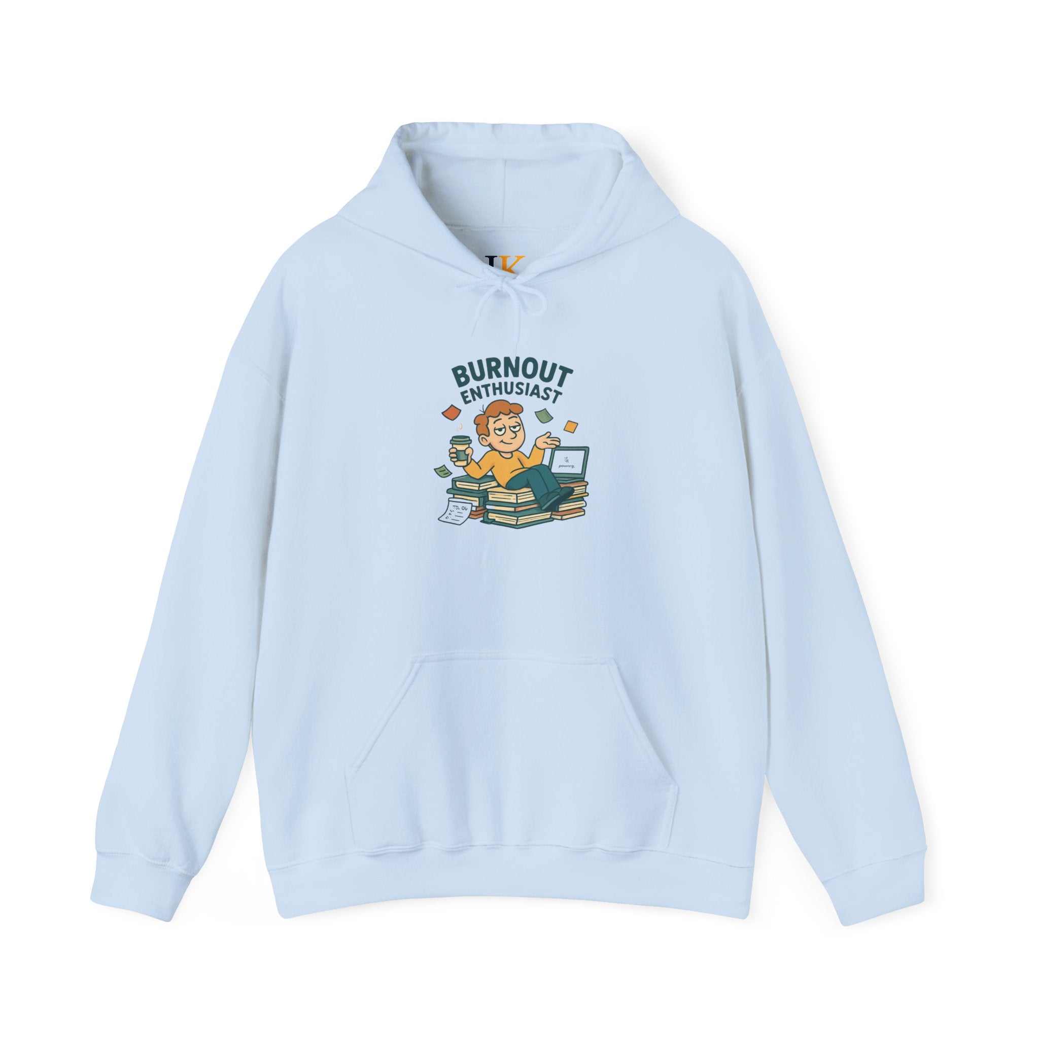 Burnout Enthusiast Hoodie — Funny Exhausted Worker Graphic Pullover