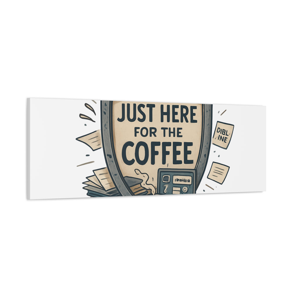 Just Here for the Coffee Canvas Wall Art — Funny Office Coffee Decor