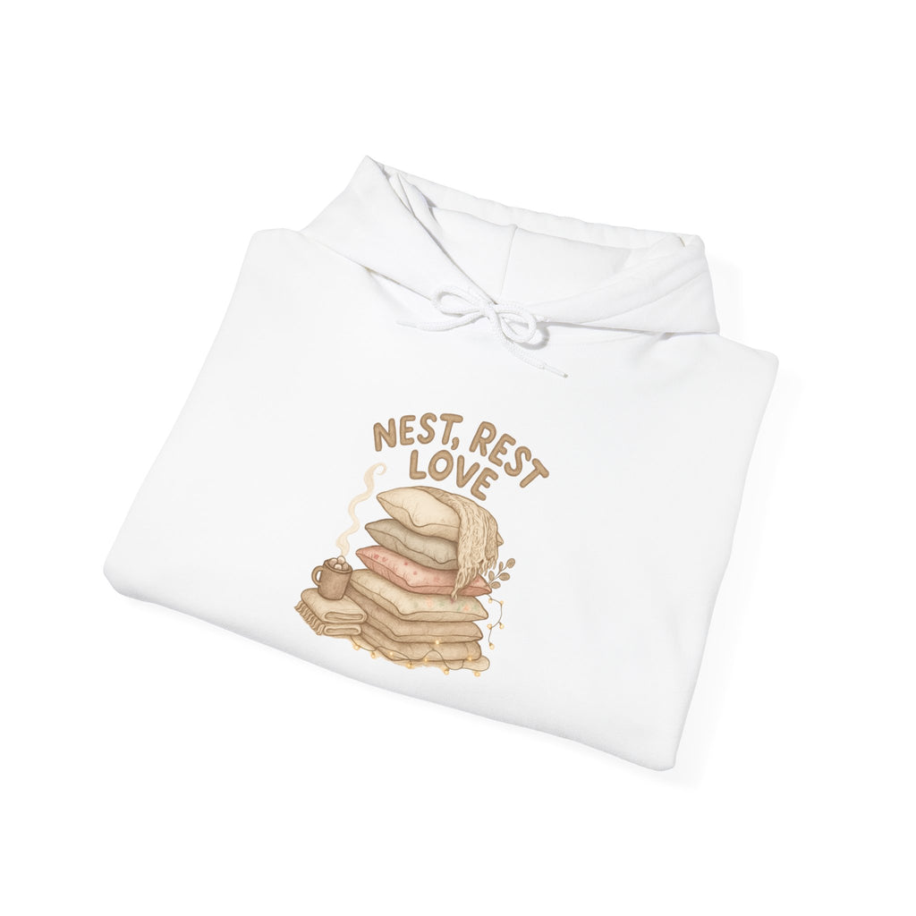 Pancake Stack Unisex Hoodie - 'Nest, Rest, Love'