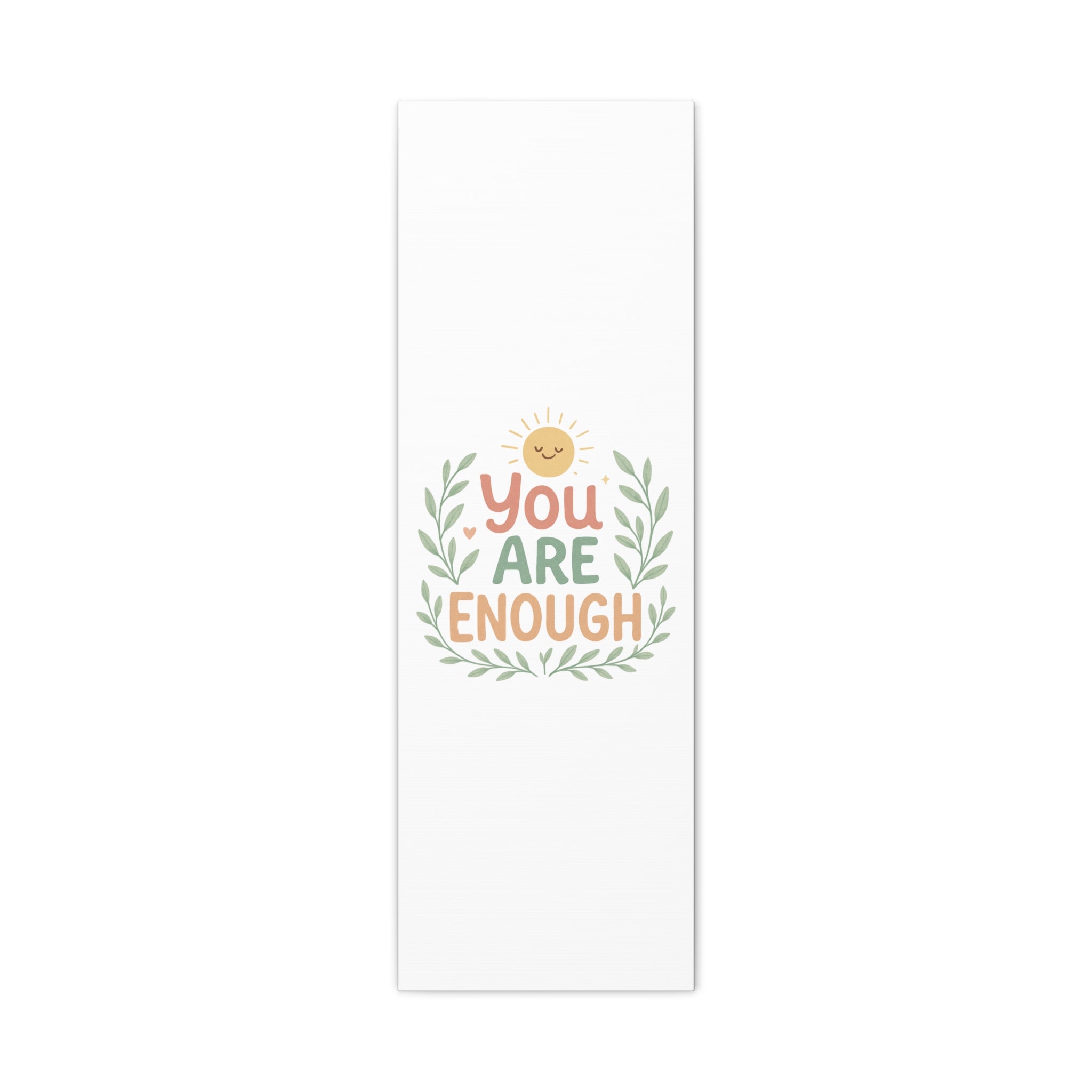You Are Enough Canvas Wall Art — Positive Motivational Sun & Laurel Print