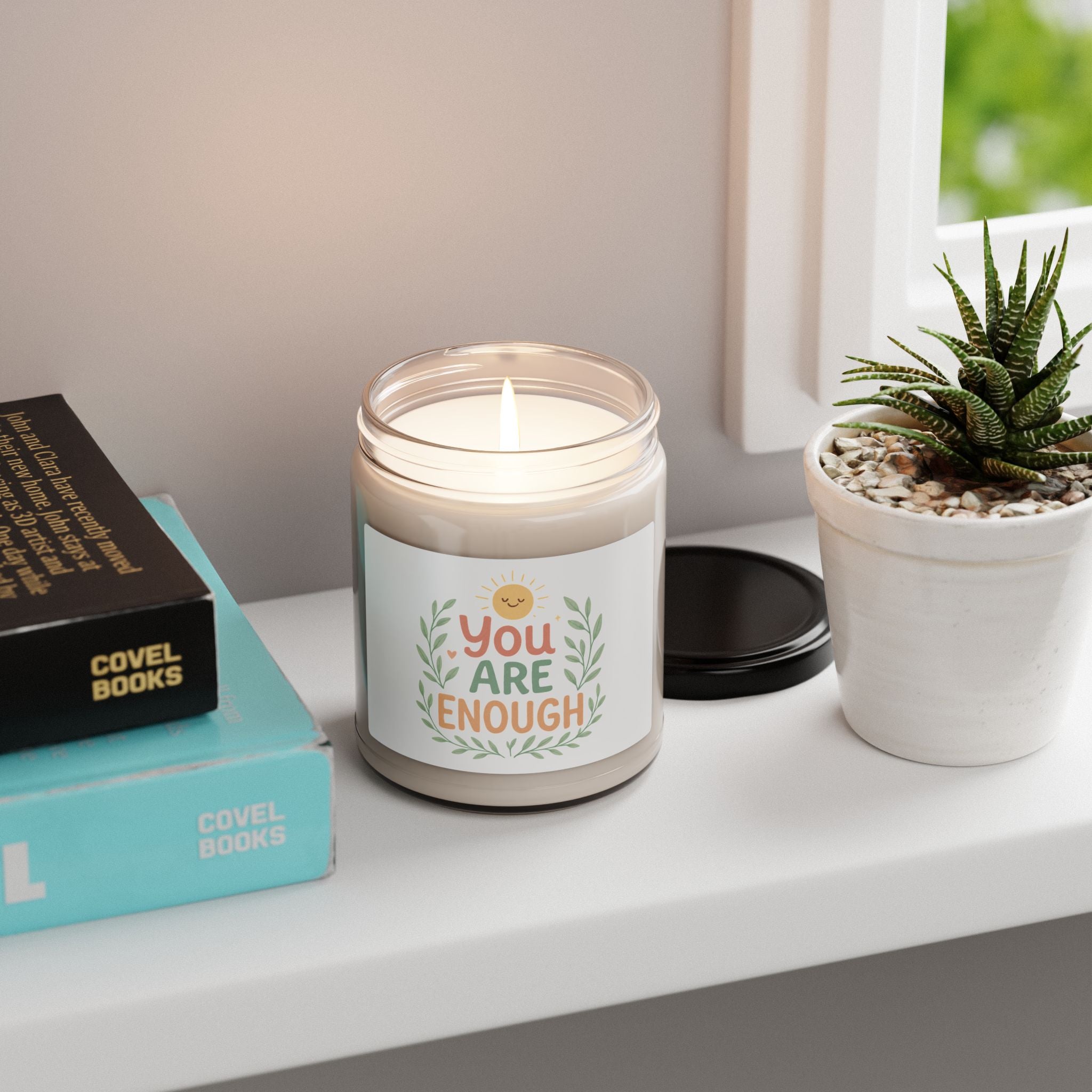 Soy Candle — "You Are Enough" Inspirational Scented Candle (9 oz)