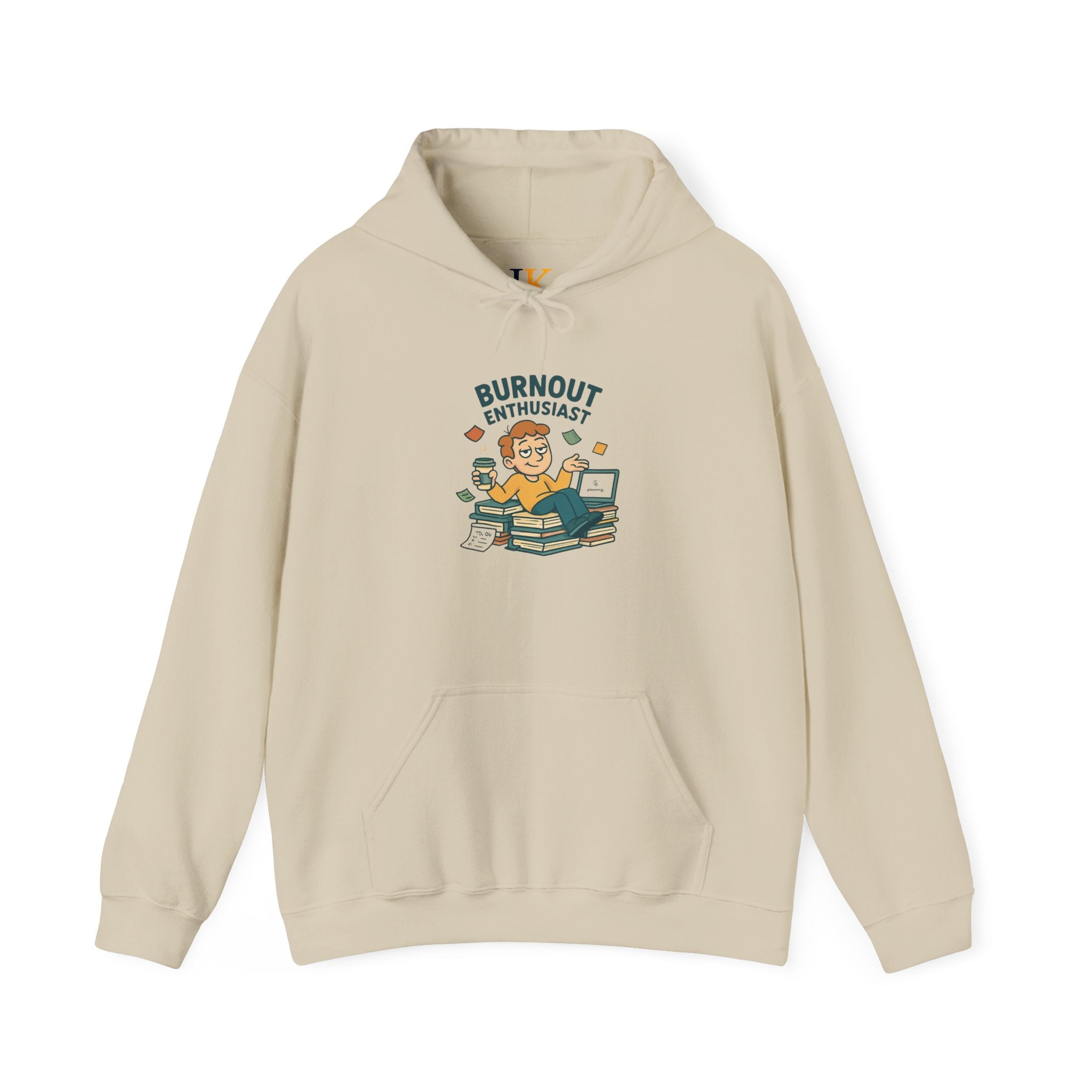 Burnout Enthusiast Hoodie — Funny Exhausted Worker Graphic Pullover