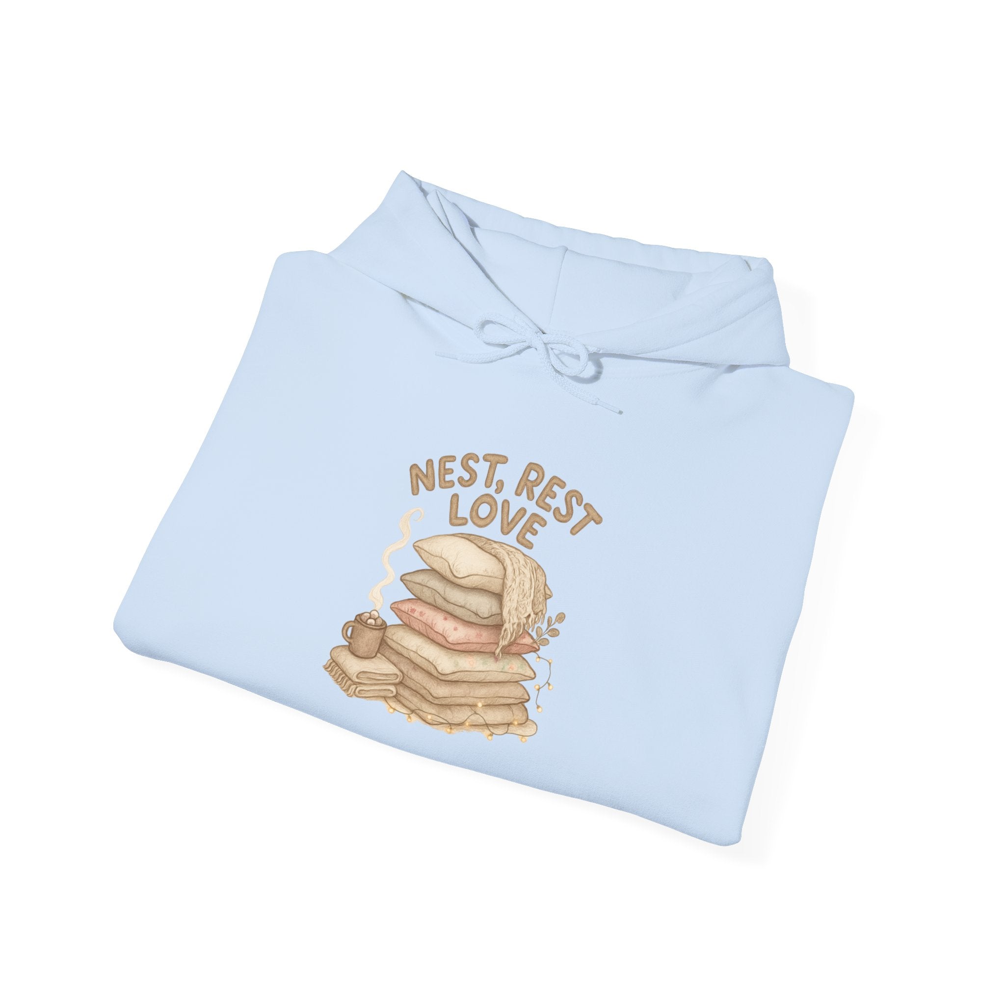 Pancake Stack Unisex Hoodie - 'Nest, Rest, Love'