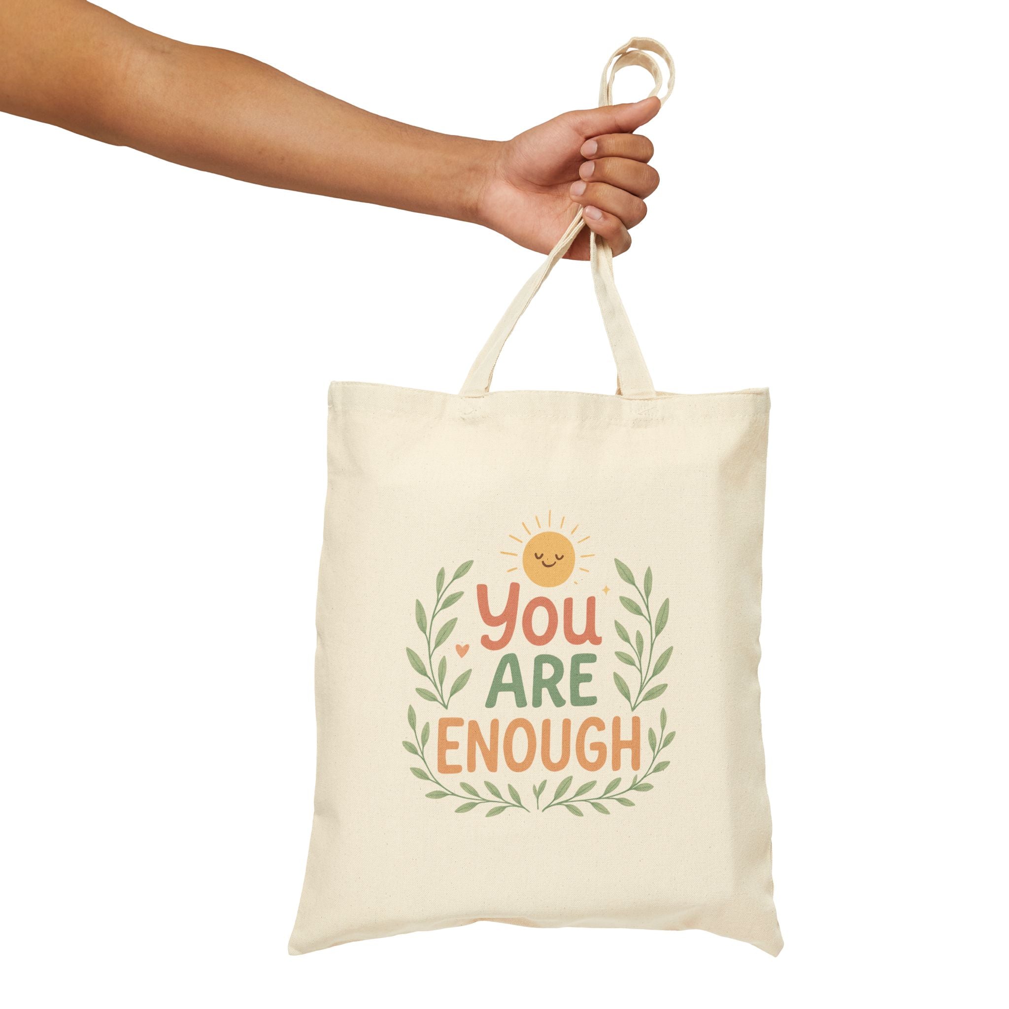 You Are Enough Canvas Tote — Inspirational Eco-Friendly Grocery & Everyday Bag