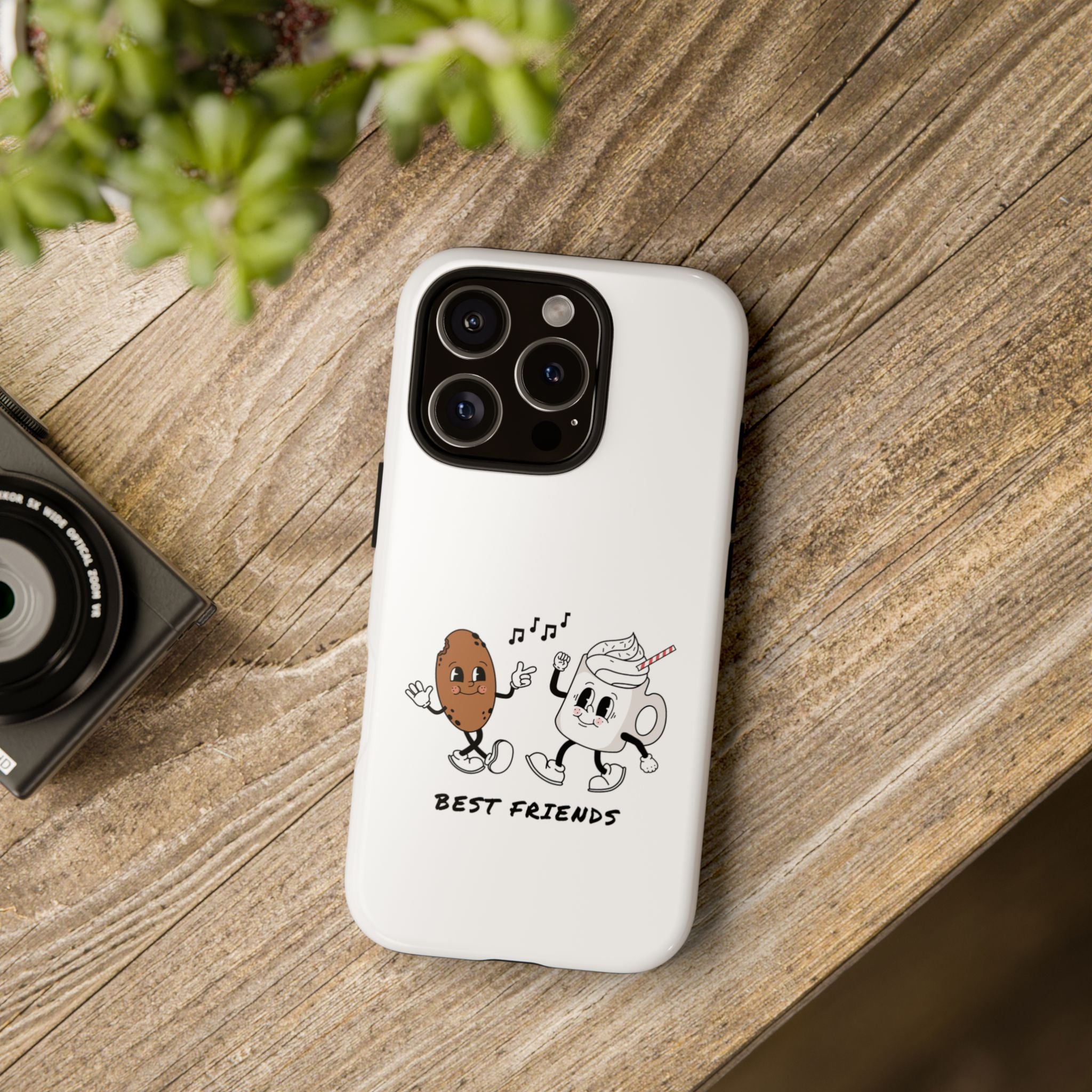 Phone Case — 'Best Friends' Coffee & Donut Cute Cartoon Protective Case