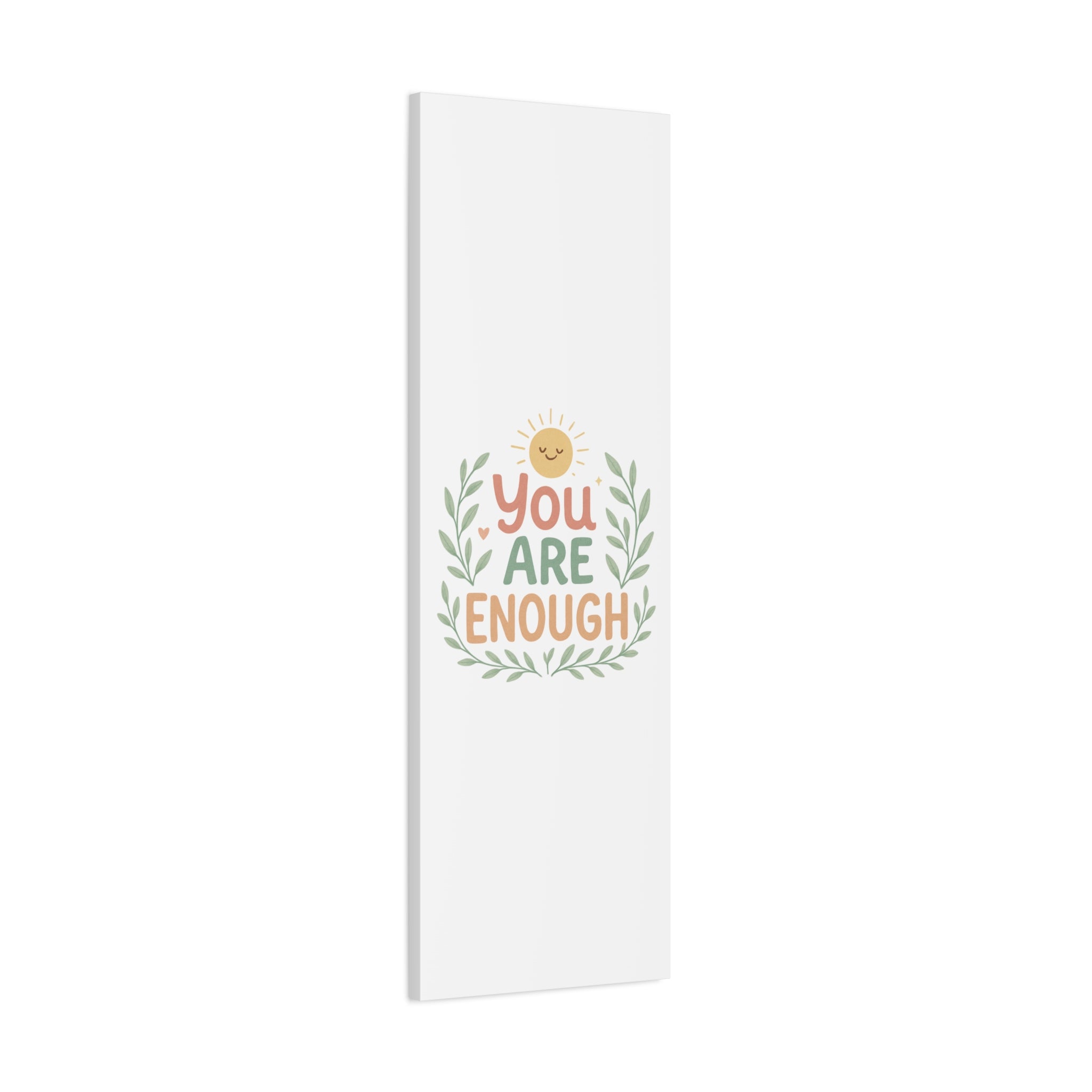 You Are Enough Canvas Wall Art — Positive Motivational Sun & Laurel Print