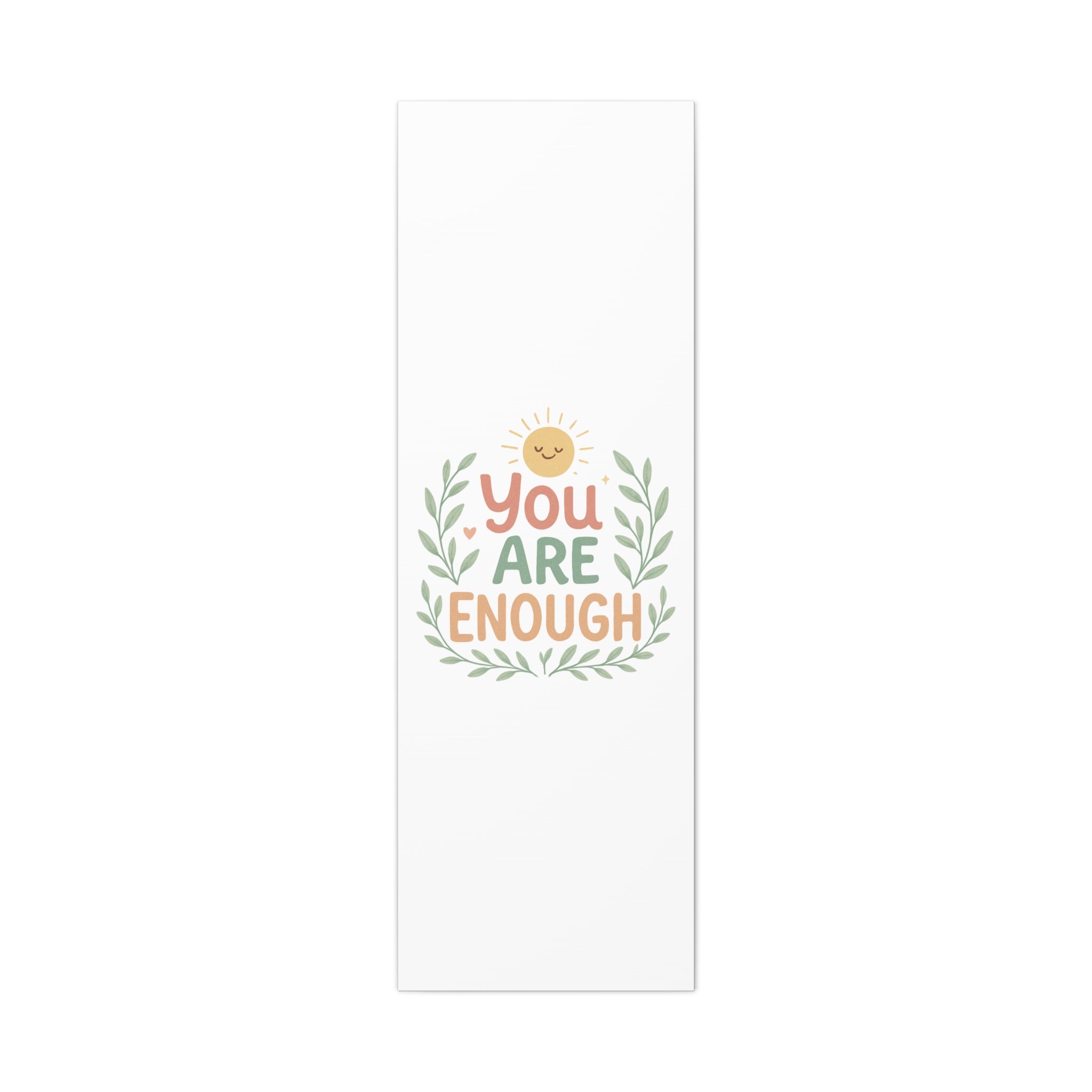 You Are Enough Canvas Wall Art — Positive Motivational Sun & Laurel Print