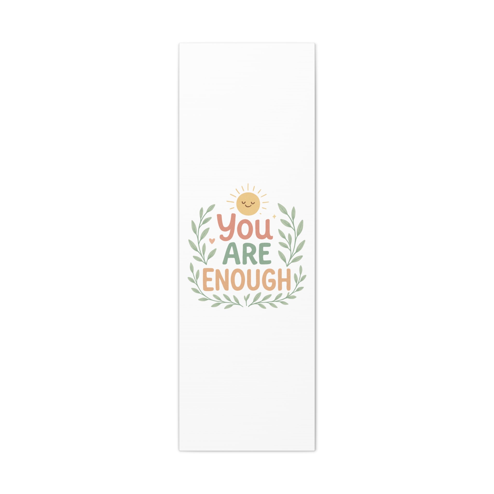 You Are Enough Canvas Wall Art — Positive Motivational Sun & Laurel Print