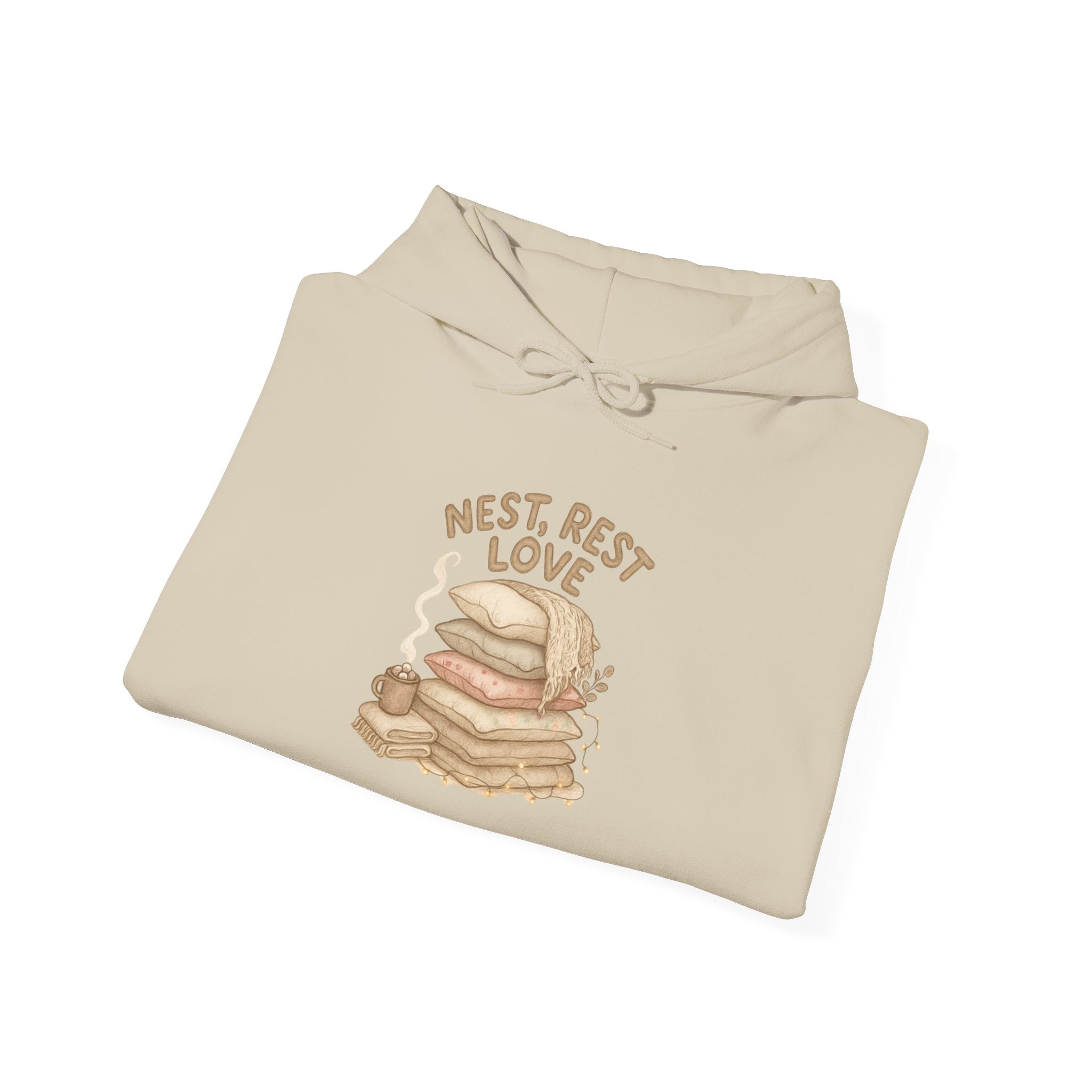 Pancake Stack Unisex Hoodie - 'Nest, Rest, Love'