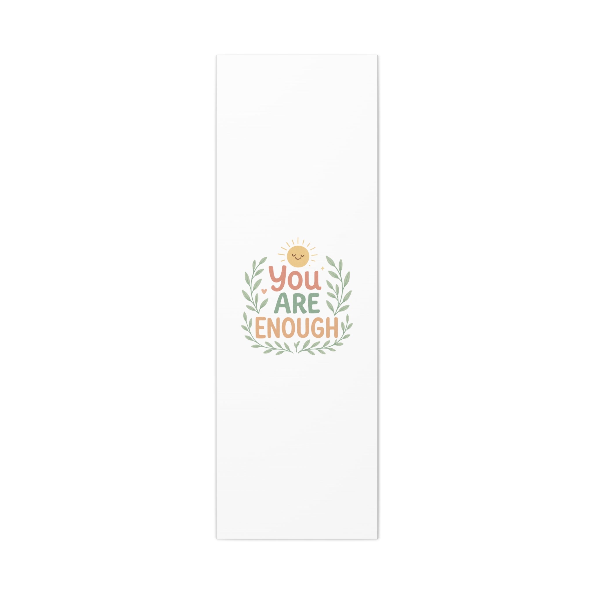 You Are Enough Canvas Wall Art — Positive Motivational Sun & Laurel Print