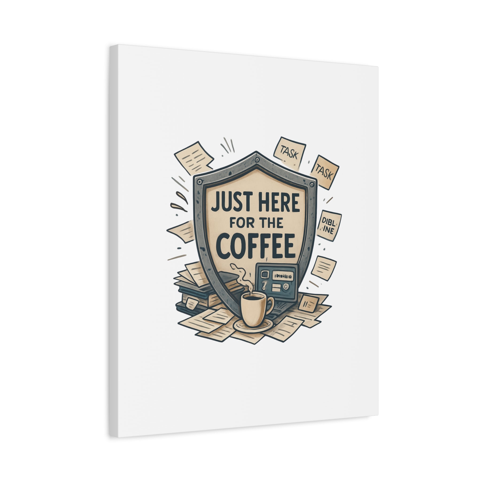 Just Here for the Coffee Canvas Wall Art — Funny Office Coffee Decor