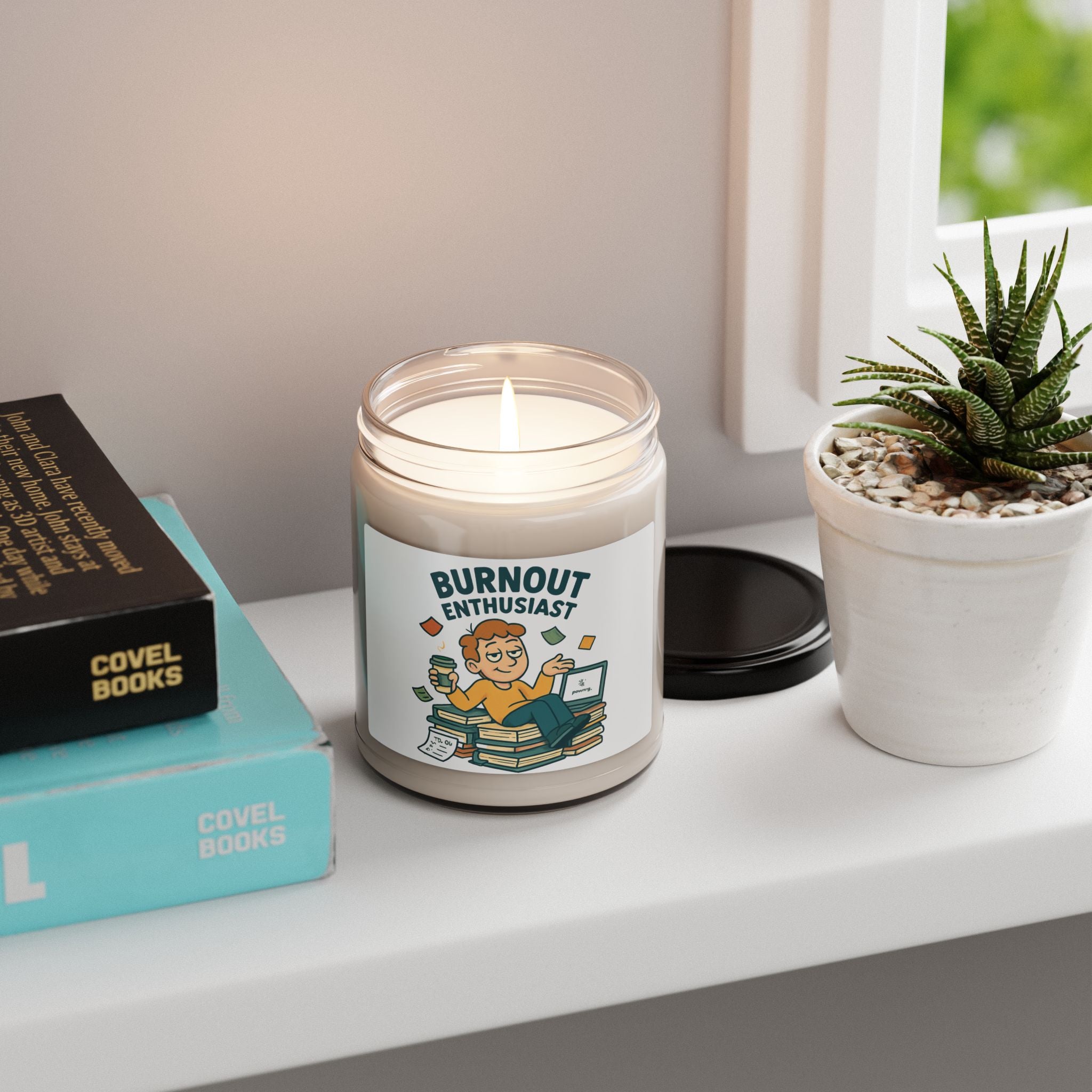 Soy Candle — "Burnout Enthusiast" Scented Jar Candle (9oz)