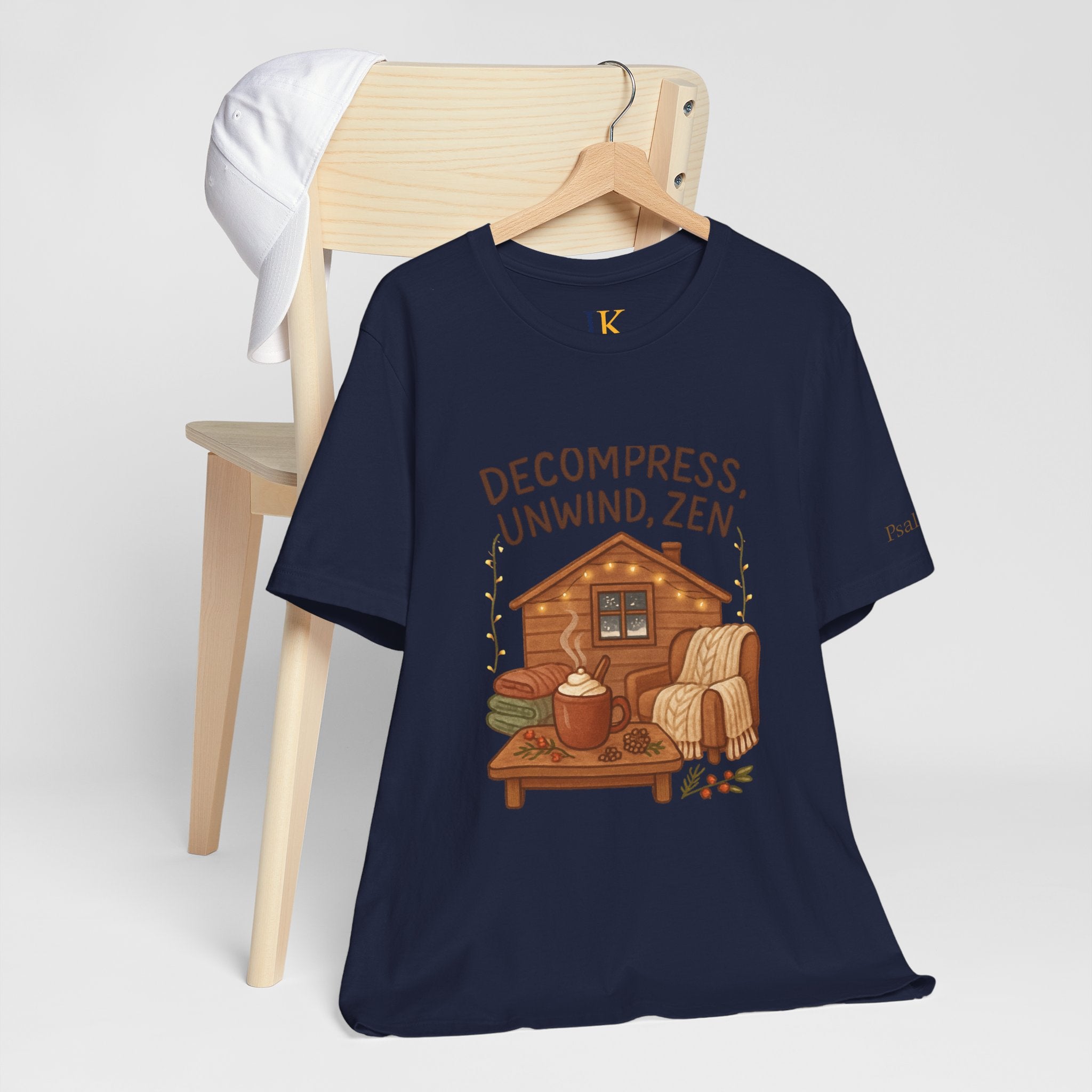 Decompress Unwind Zen T-Shirt — Cozy Cabin Relaxation Tee
