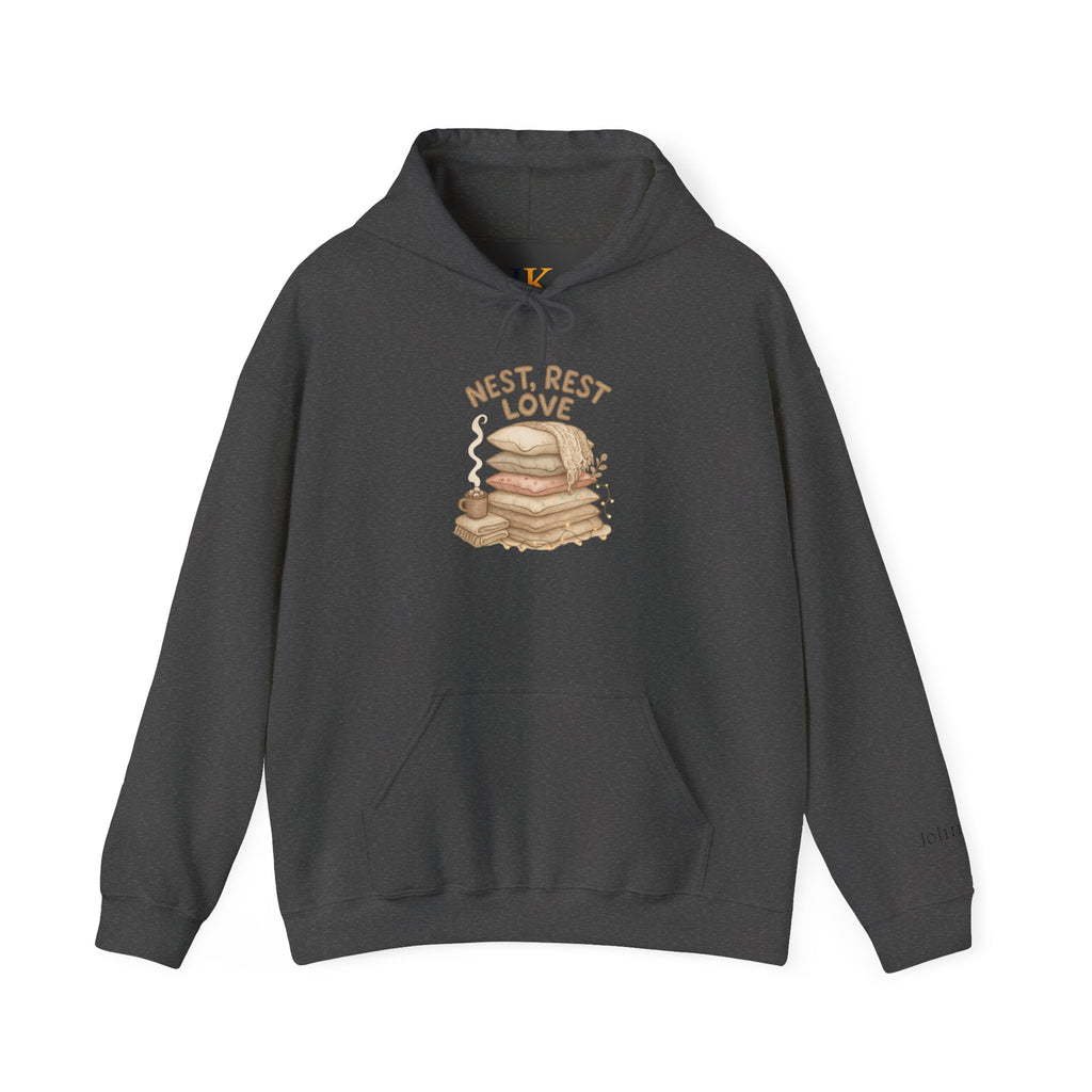 Pancake Stack Unisex Hoodie - 'Nest, Rest, Love'