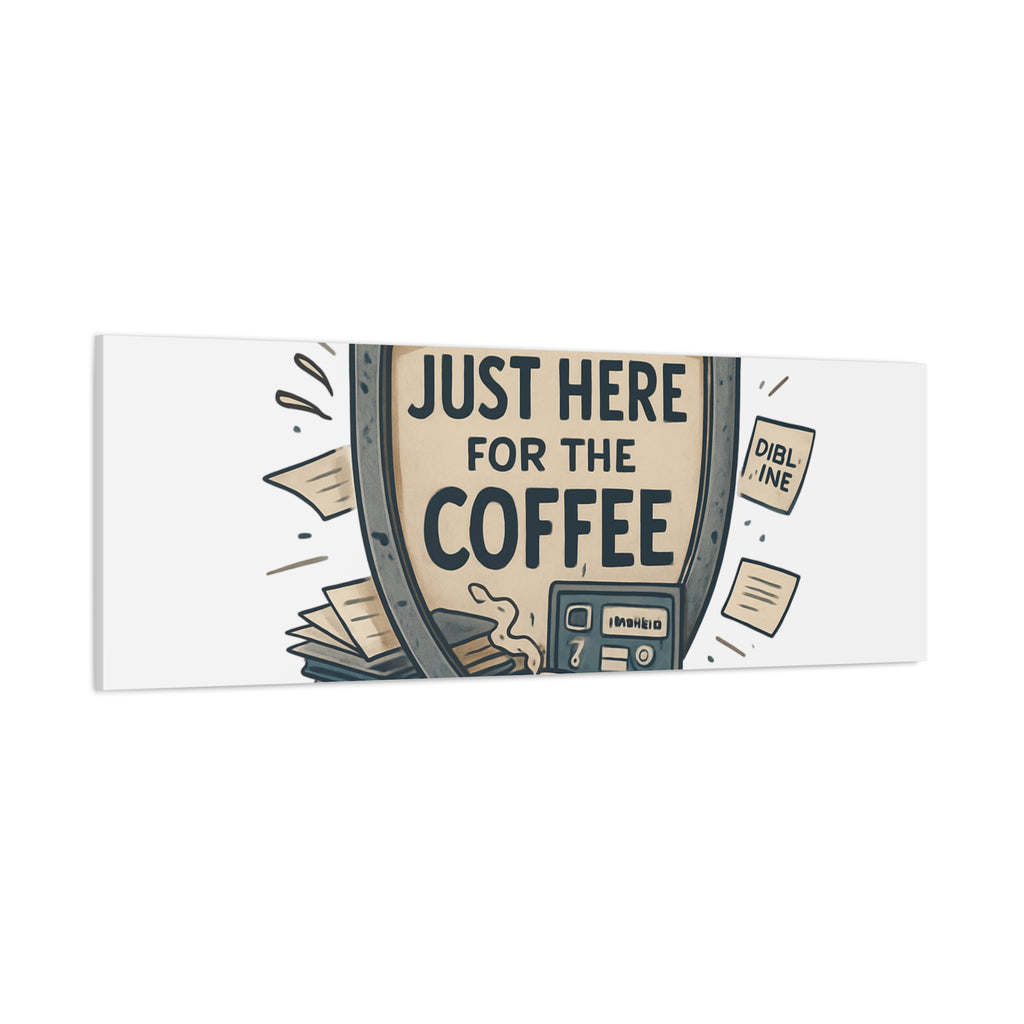 Just Here for the Coffee Canvas Wall Art — Funny Office Coffee Decor