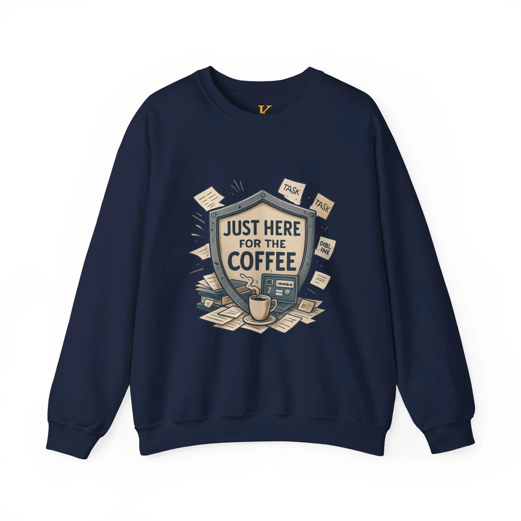 Coffee Crewneck Sweatshirt — "Just Here for the Coffee" Cozy Pullover - JK Kreatives