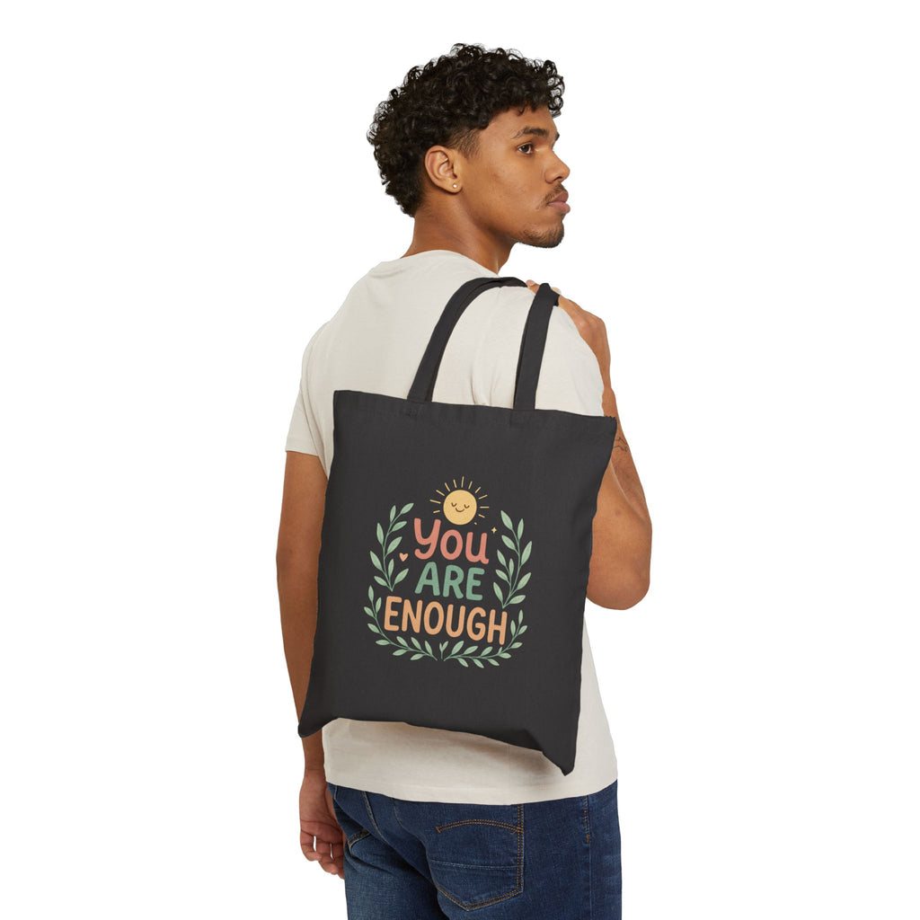 You Are Enough Canvas Tote — Inspirational Eco-Friendly Grocery & Everyday Bag
