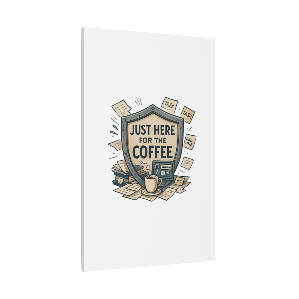 Just Here for the Coffee Canvas Wall Art — Funny Office Coffee Decor