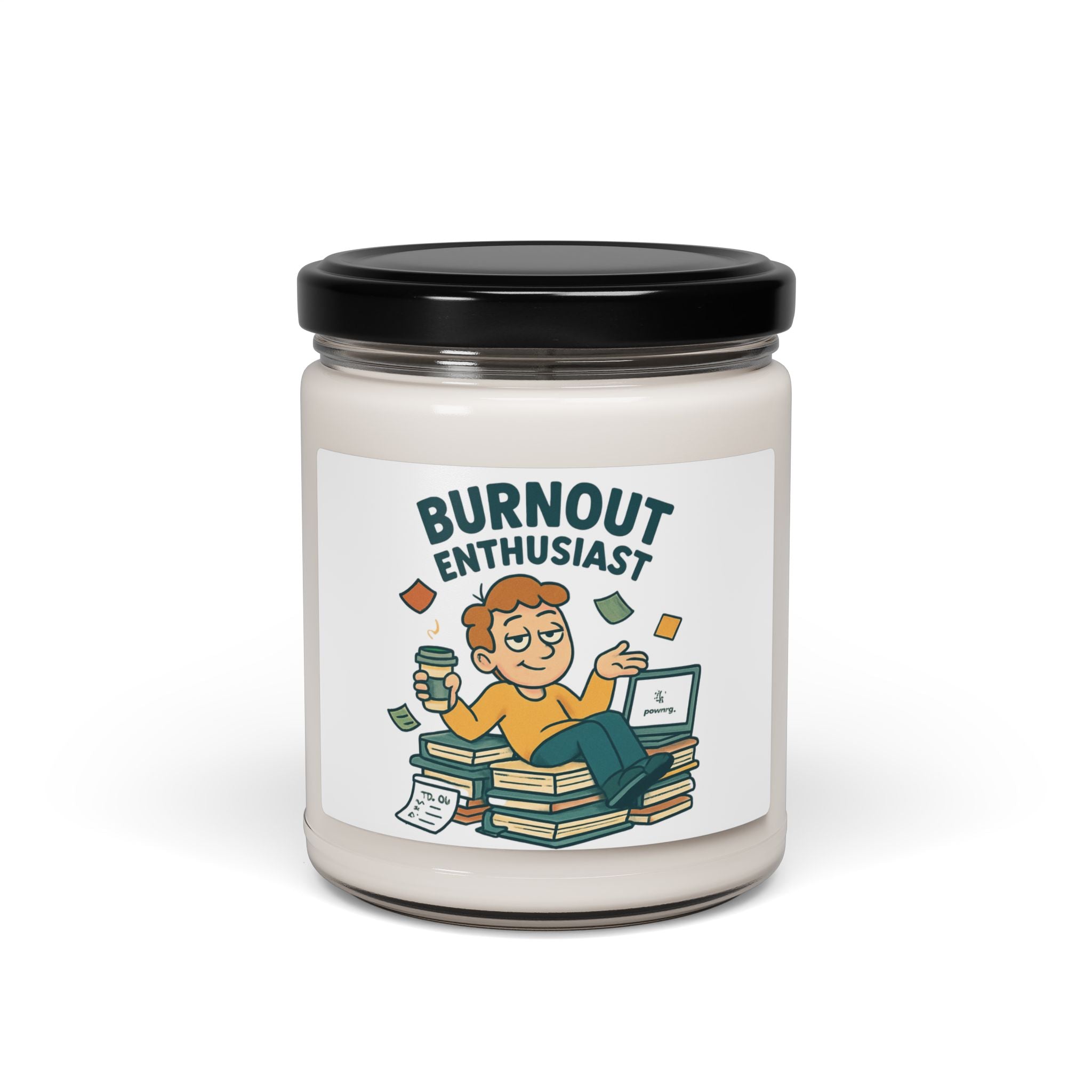 Soy Candle — "Burnout Enthusiast" Scented Jar Candle (9oz)