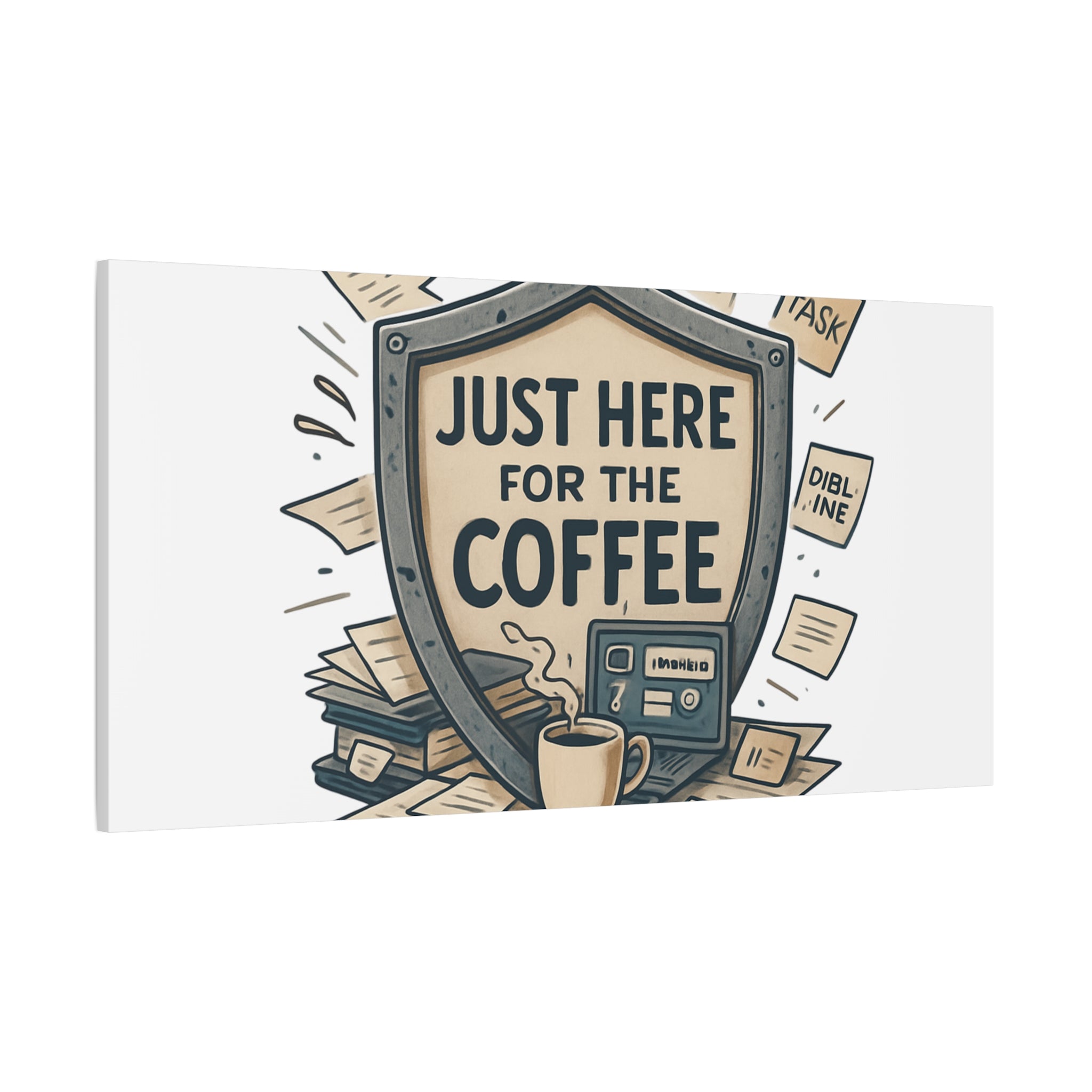 Just Here for the Coffee Canvas Wall Art — Funny Office Coffee Decor