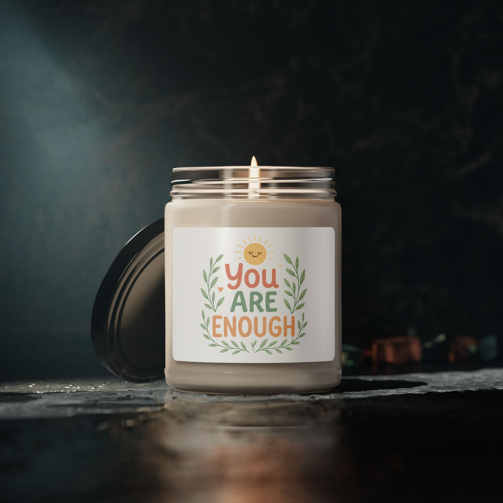 Soy Candle — "You Are Enough" Inspirational Scented Candle (9 oz)