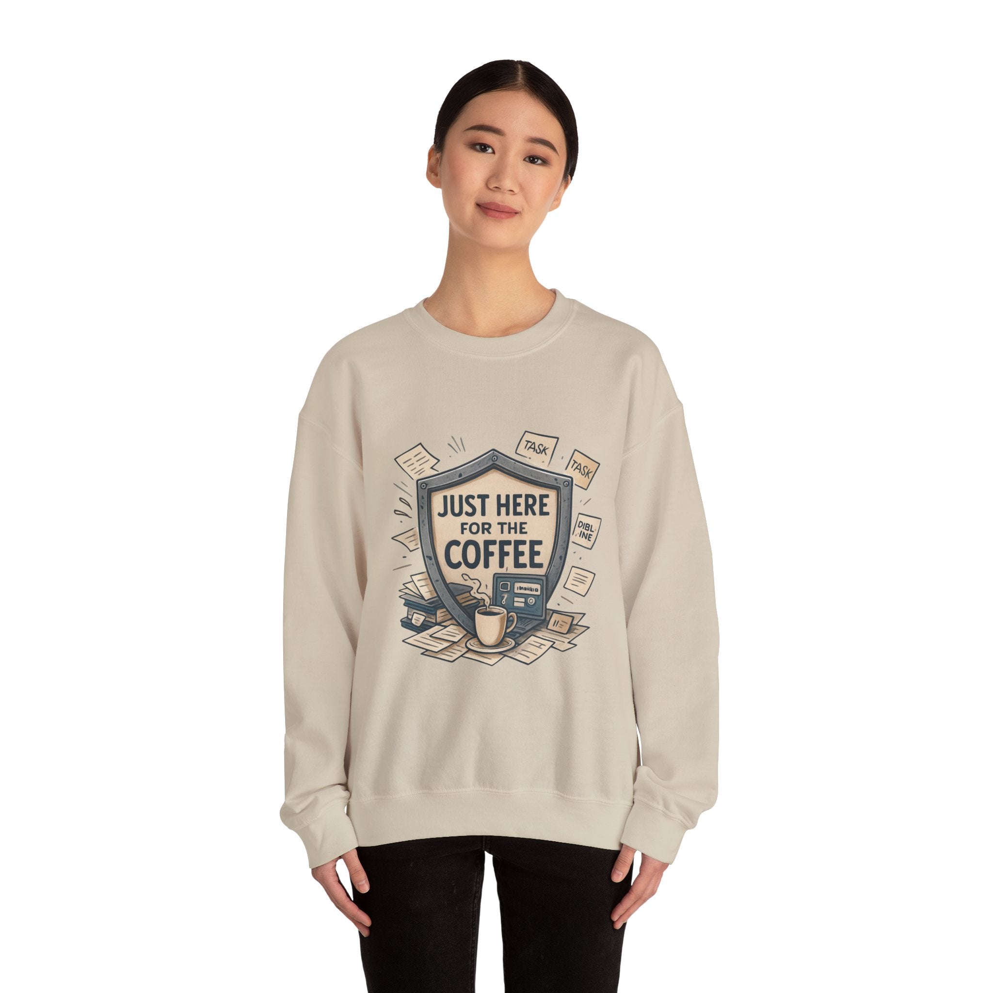 Coffee Crewneck Sweatshirt — "Just Here for the Coffee" Cozy Pullover