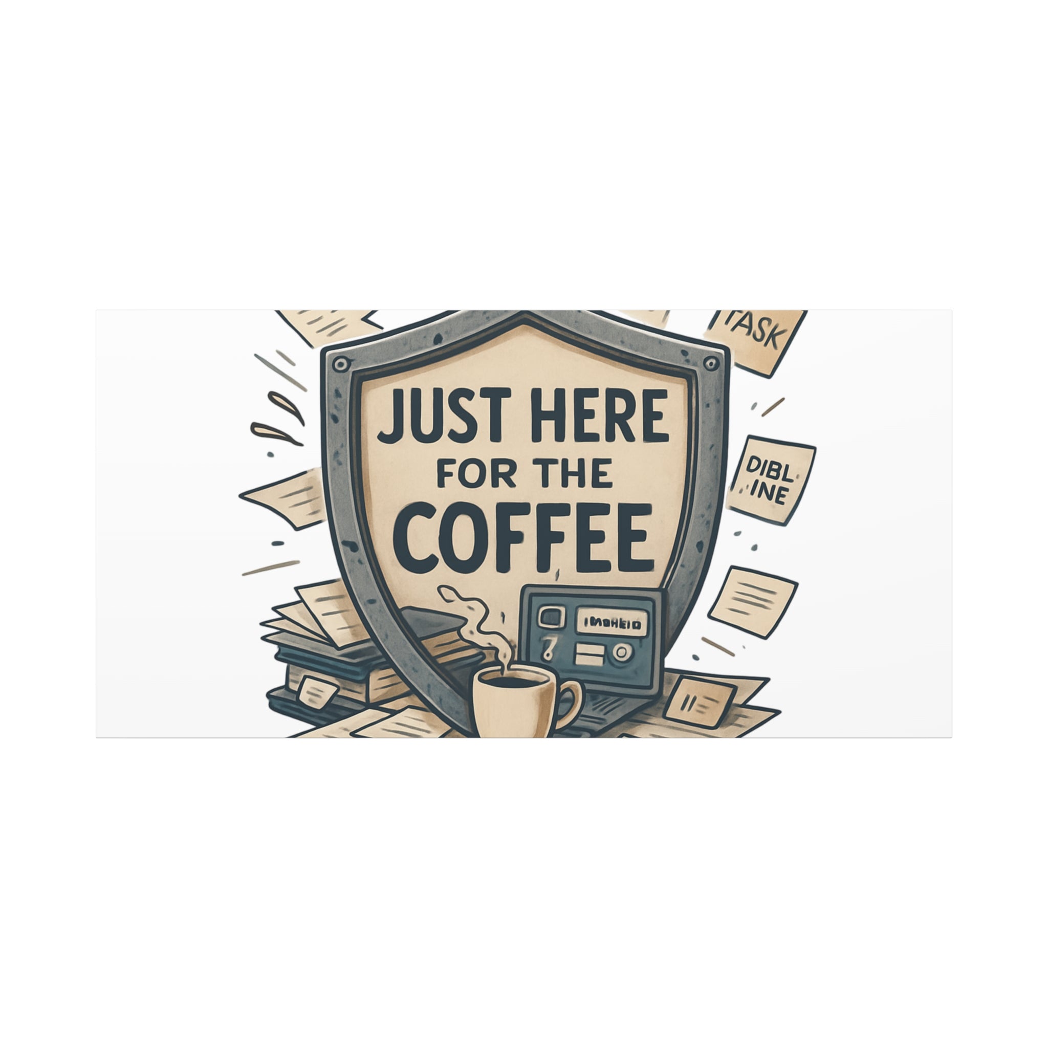 Just Here for the Coffee Canvas Wall Art — Funny Office Coffee Decor
