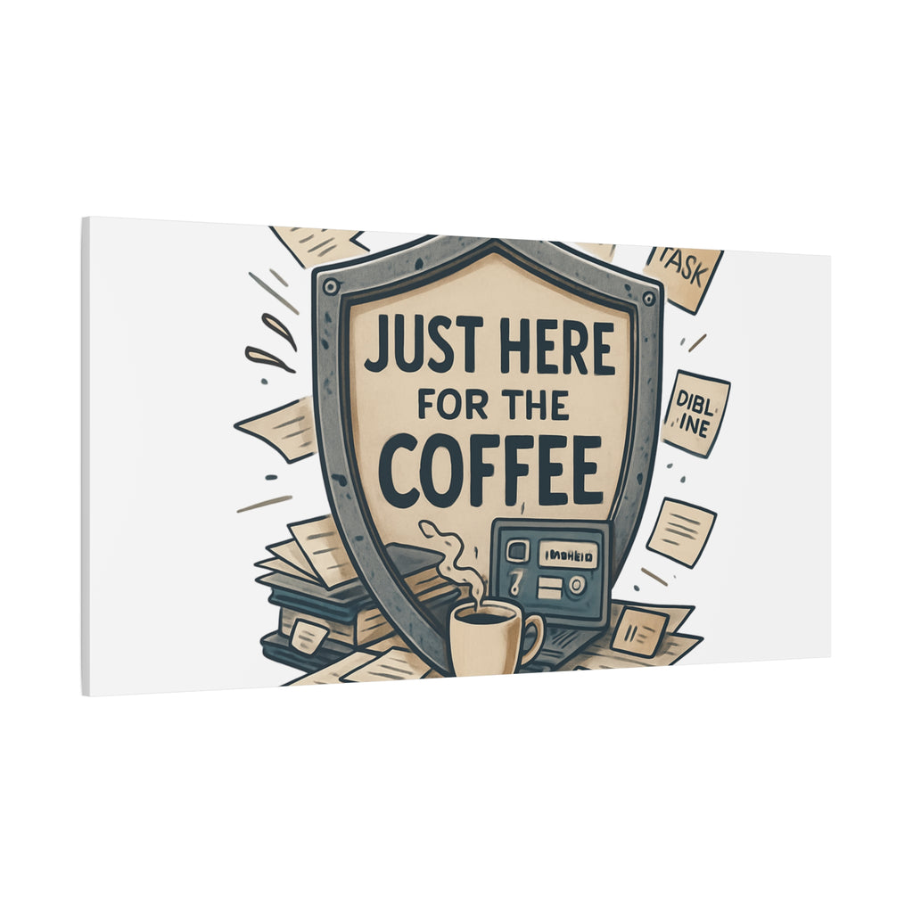 Just Here for the Coffee Canvas Wall Art — Funny Office Coffee Decor