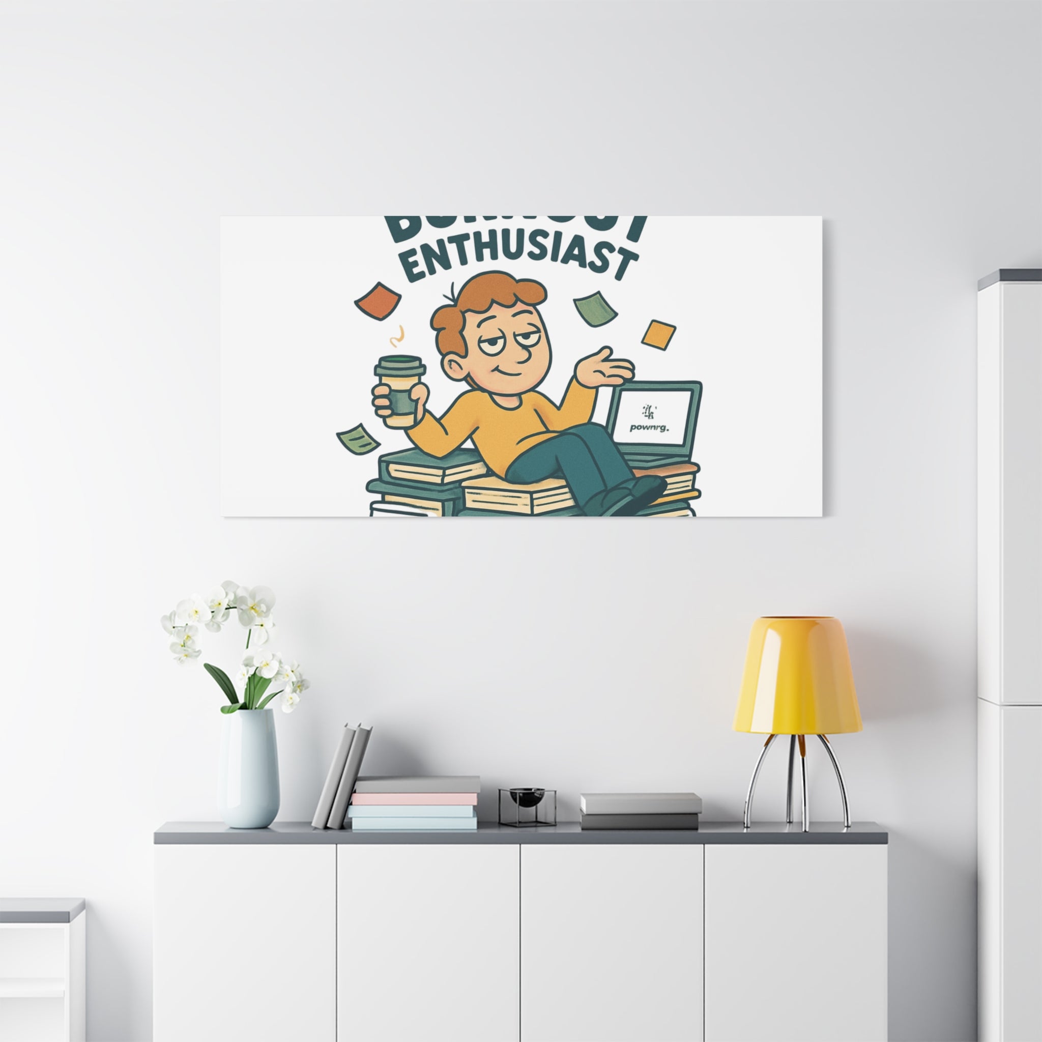 Burnout Enthusiast Canvas Print — Funny Office Wall Art for Overworked Professionals