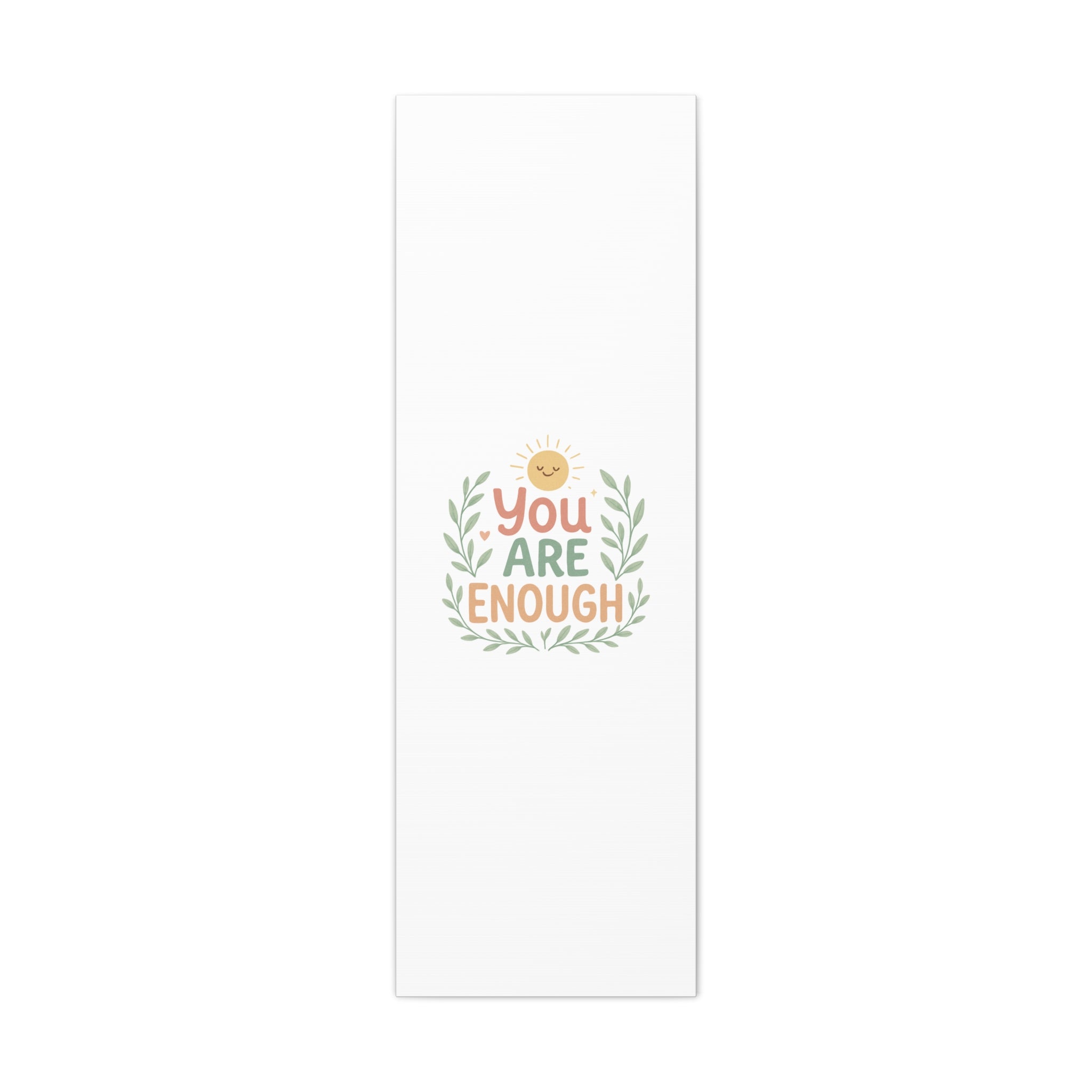 You Are Enough Canvas Wall Art — Positive Motivational Sun & Laurel Print
