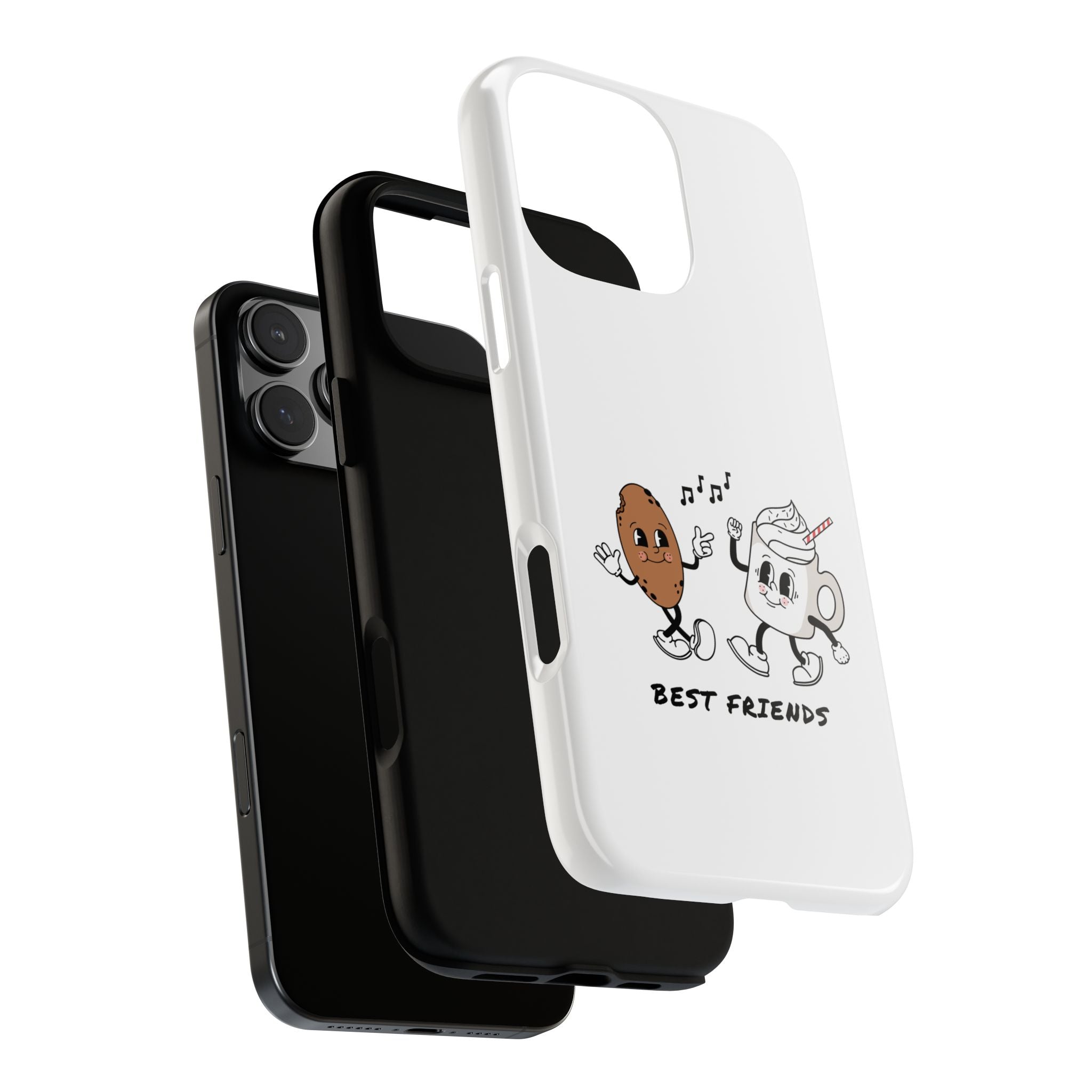 Phone Case — 'Best Friends' Coffee & Donut Cute Cartoon Protective Case