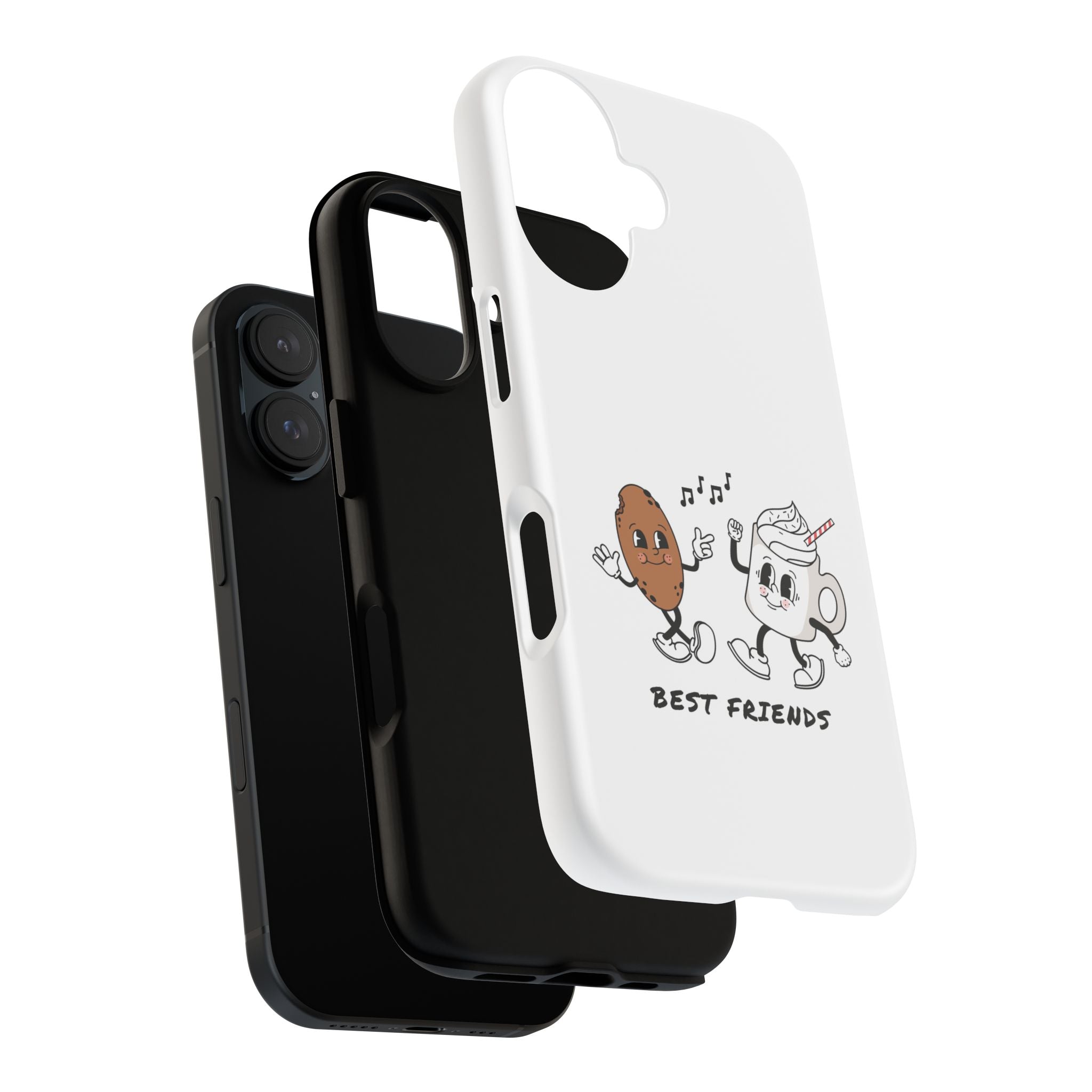 Phone Case — 'Best Friends' Coffee & Donut Cute Cartoon Protective Case