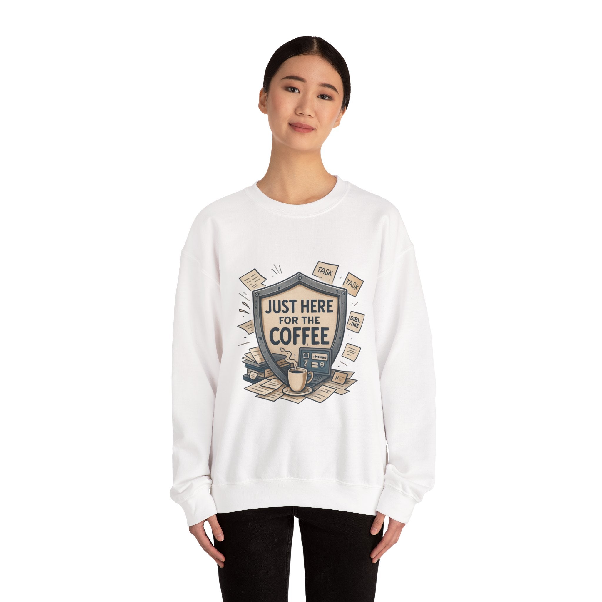 Coffee Crewneck Sweatshirt — "Just Here for the Coffee" Cozy Pullover