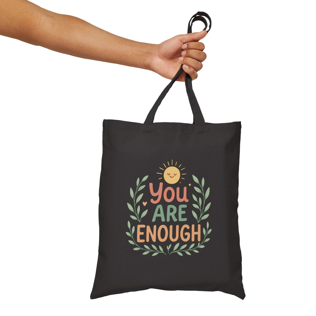 You Are Enough Canvas Tote — Inspirational Eco-Friendly Grocery & Everyday Bag