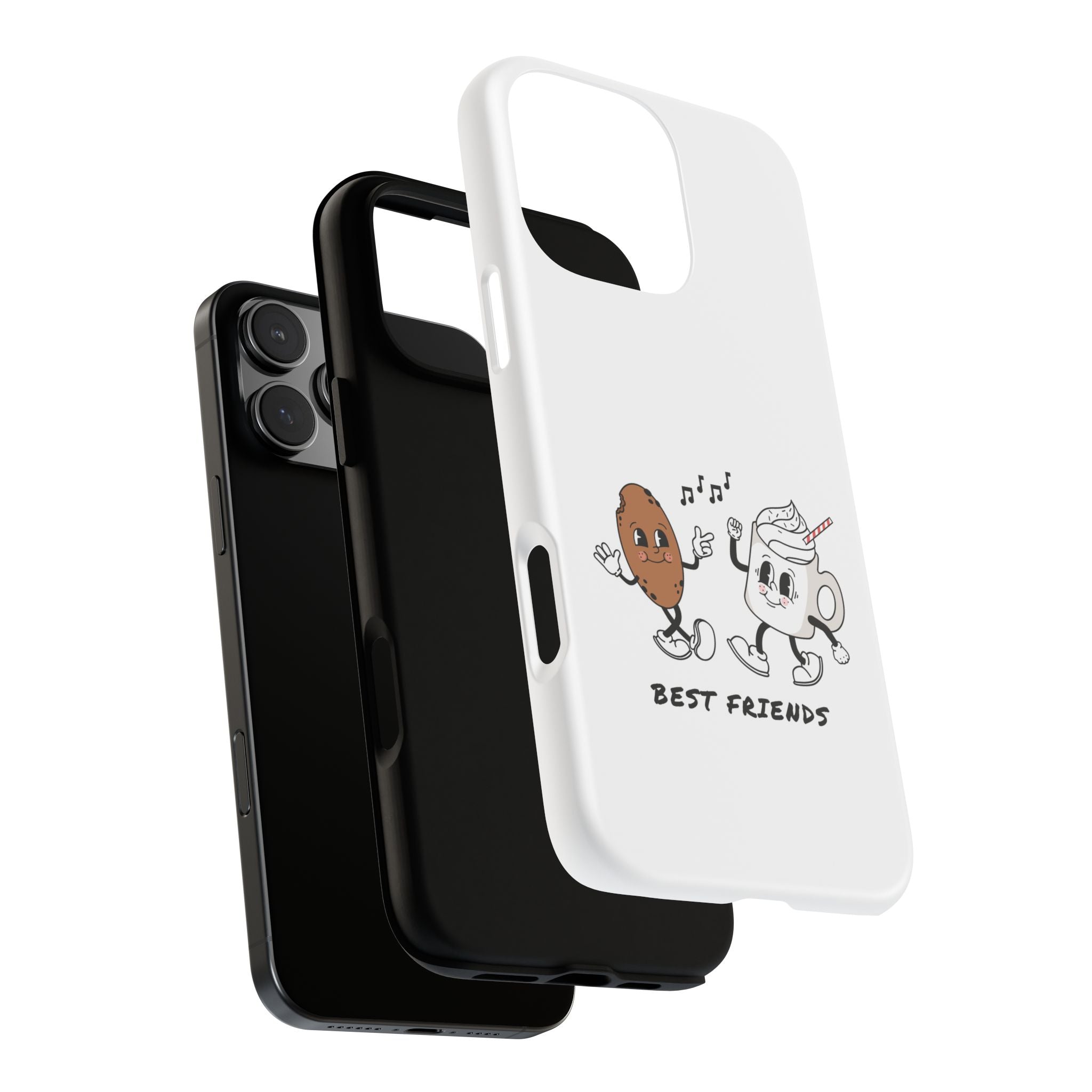 Phone Case — 'Best Friends' Coffee & Donut Cute Cartoon Protective Case