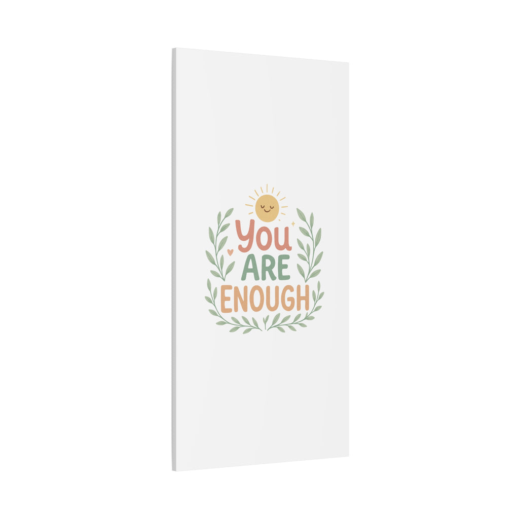 You Are Enough Canvas Wall Art — Positive Motivational Sun & Laurel Print