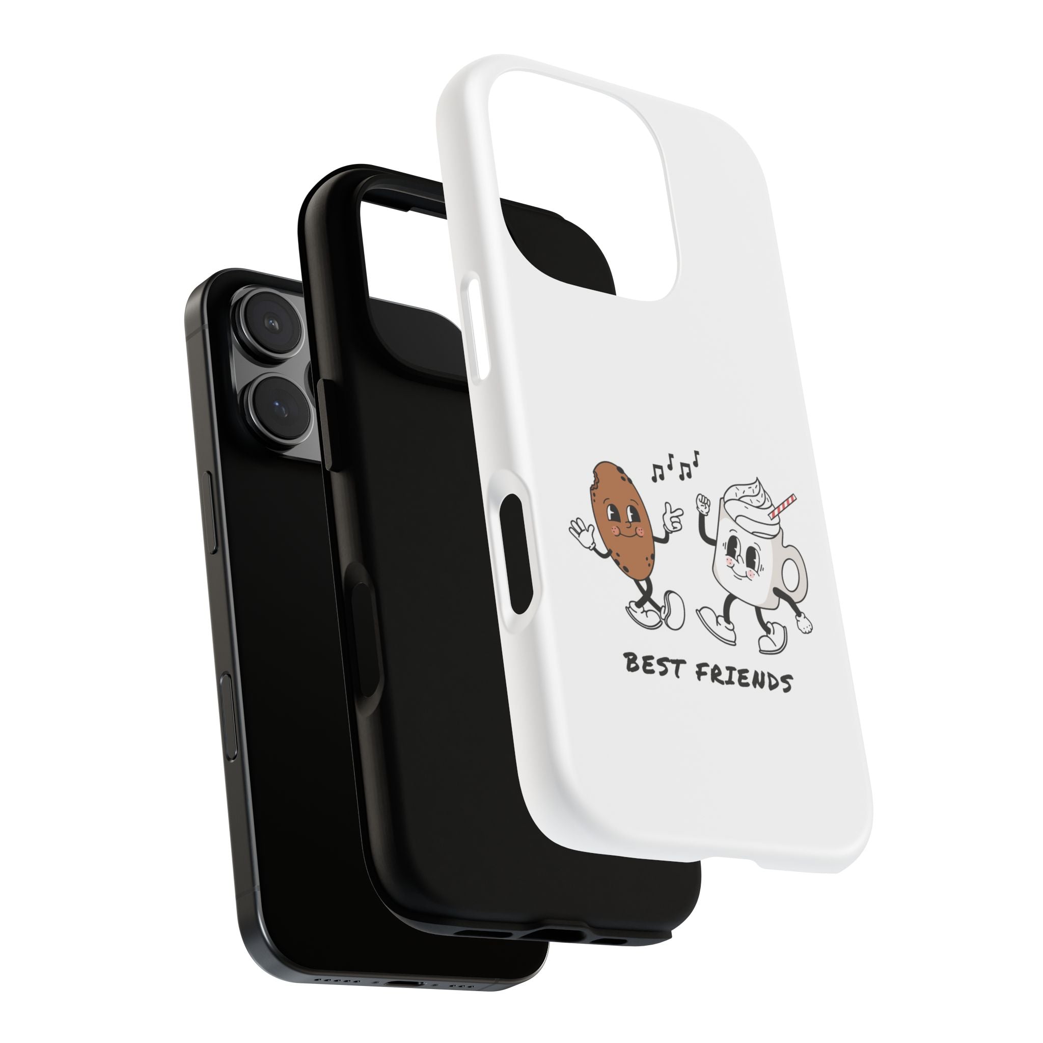 Phone Case — 'Best Friends' Coffee & Donut Cute Cartoon Protective Case