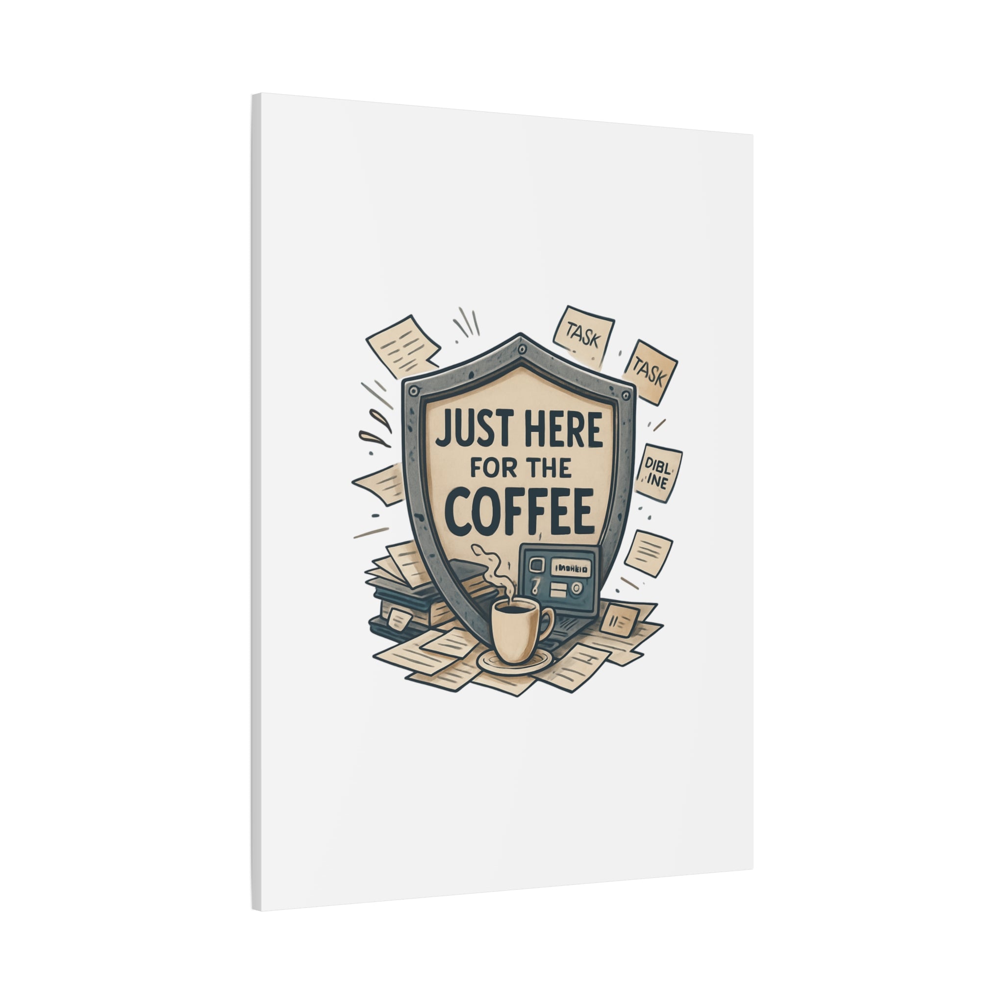 Just Here for the Coffee Canvas Wall Art — Funny Office Coffee Decor