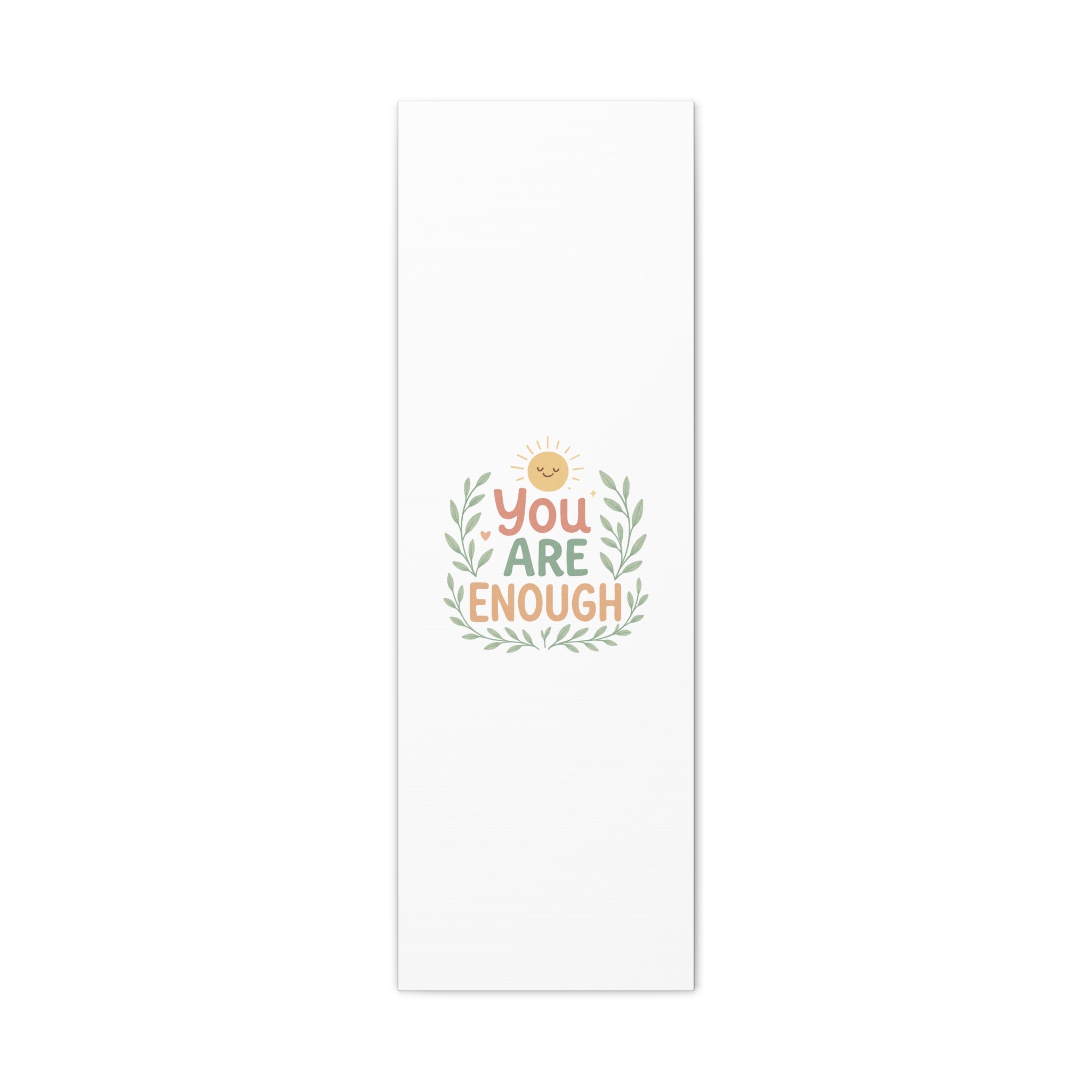 You Are Enough Canvas Wall Art — Positive Motivational Sun & Laurel Print