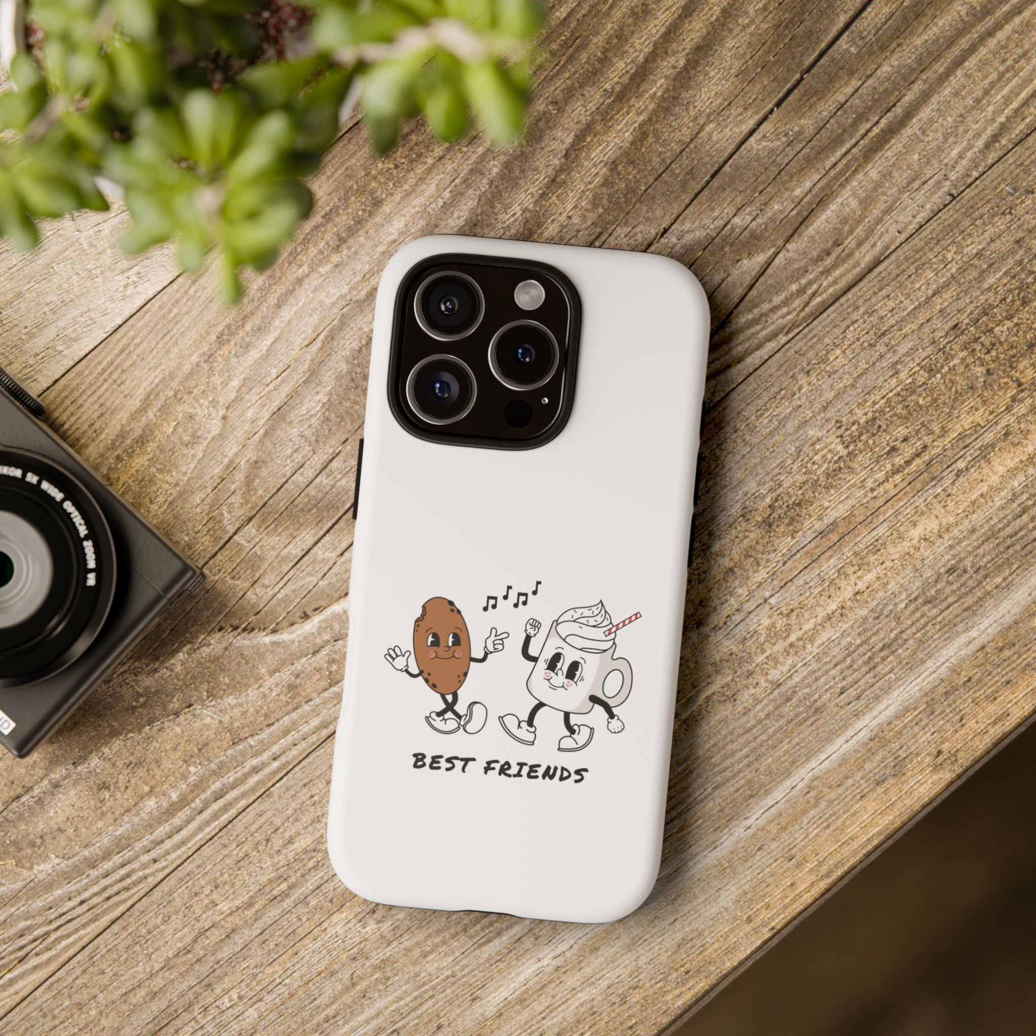 Phone Case — 'Best Friends' Coffee & Donut Cute Cartoon Protective Case
