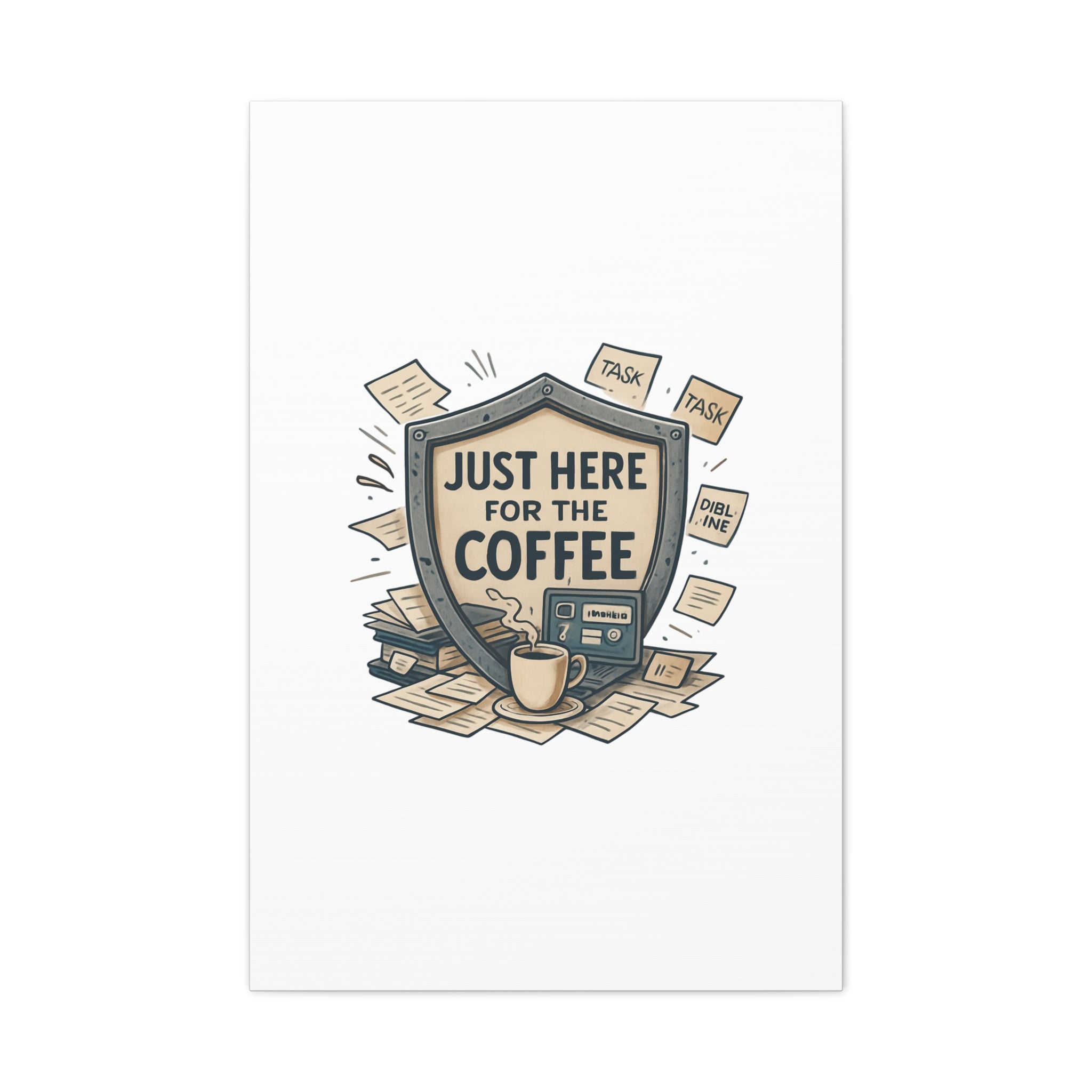 Just Here for the Coffee Canvas Wall Art — Funny Office Coffee Decor