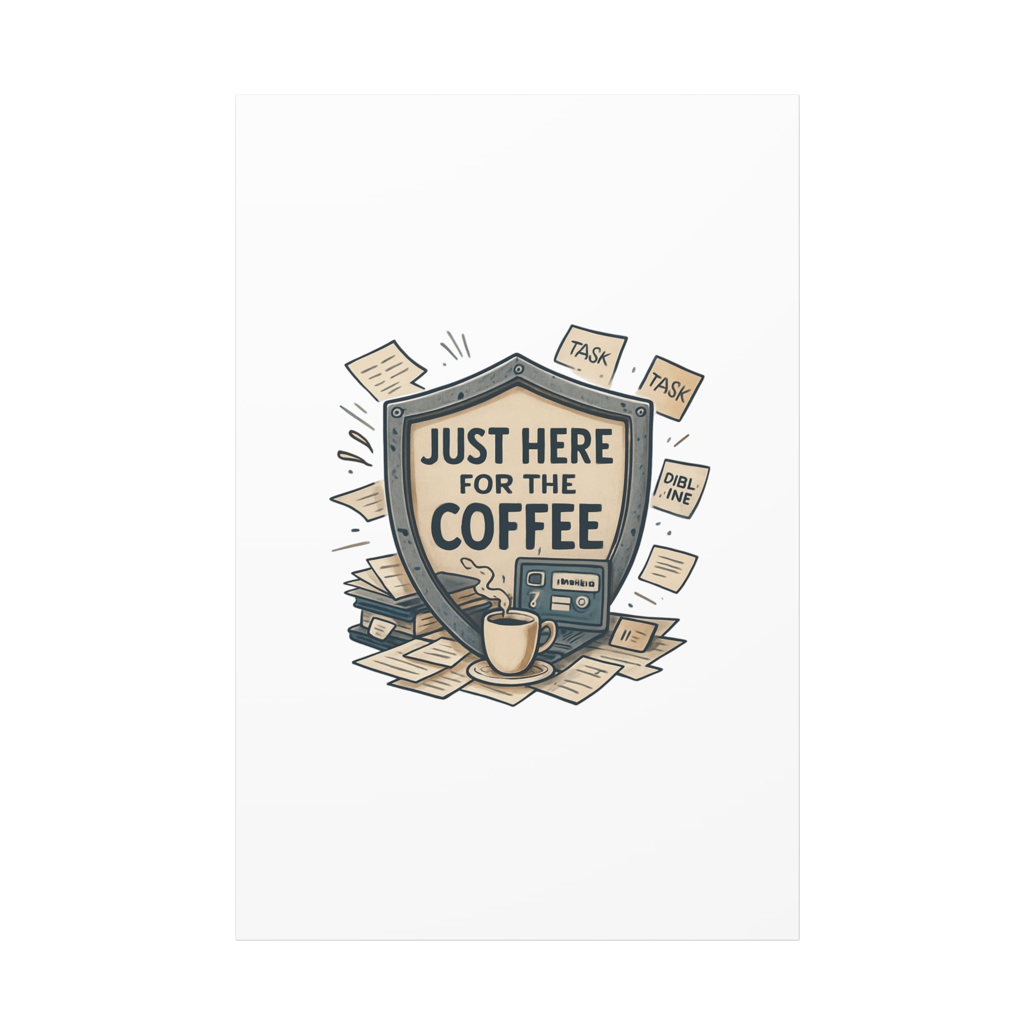 Just Here for the Coffee Canvas Wall Art — Funny Office Coffee Decor