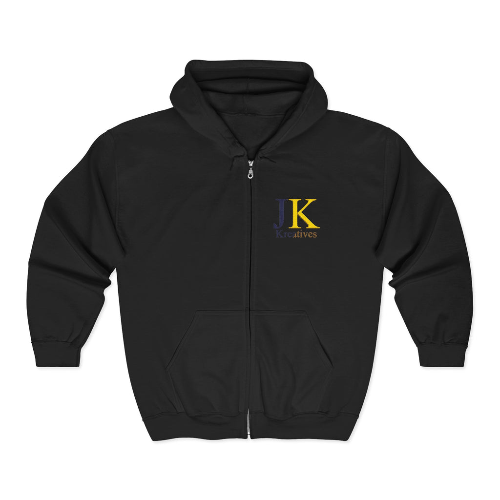 JK | KjB Preferred Full-Zip Hoodie — Embroidered Initials College-Style Jacket