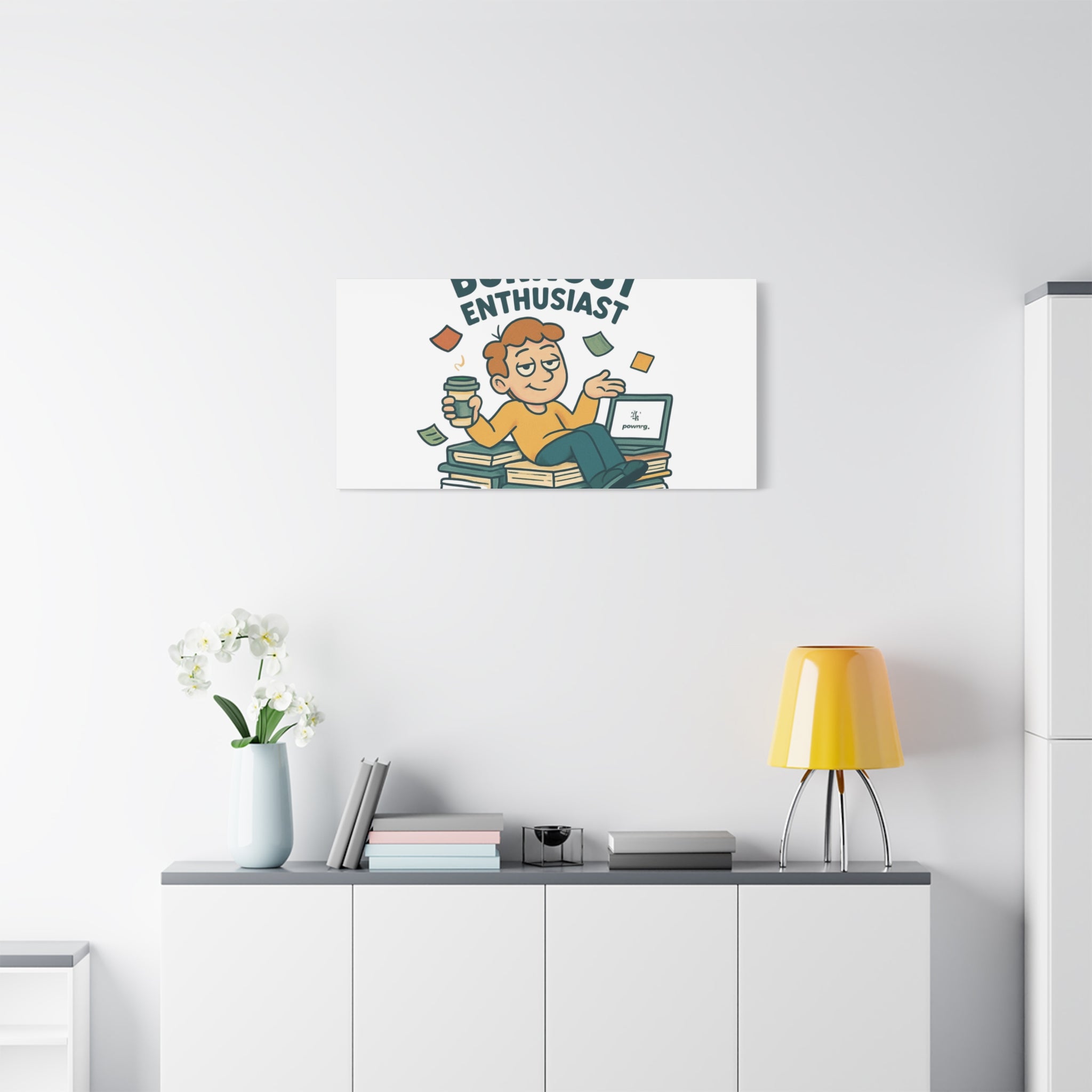 Burnout Enthusiast Canvas Print — Funny Office Wall Art for Overworked Professionals