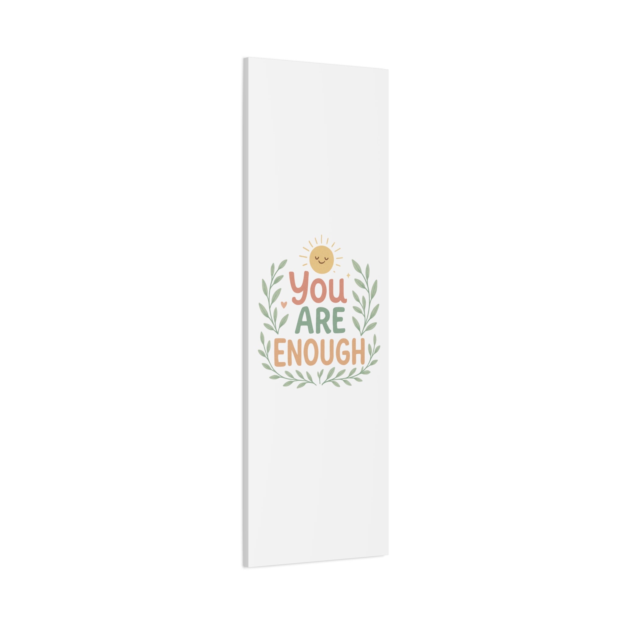 You Are Enough Canvas Wall Art — Positive Motivational Sun & Laurel Print